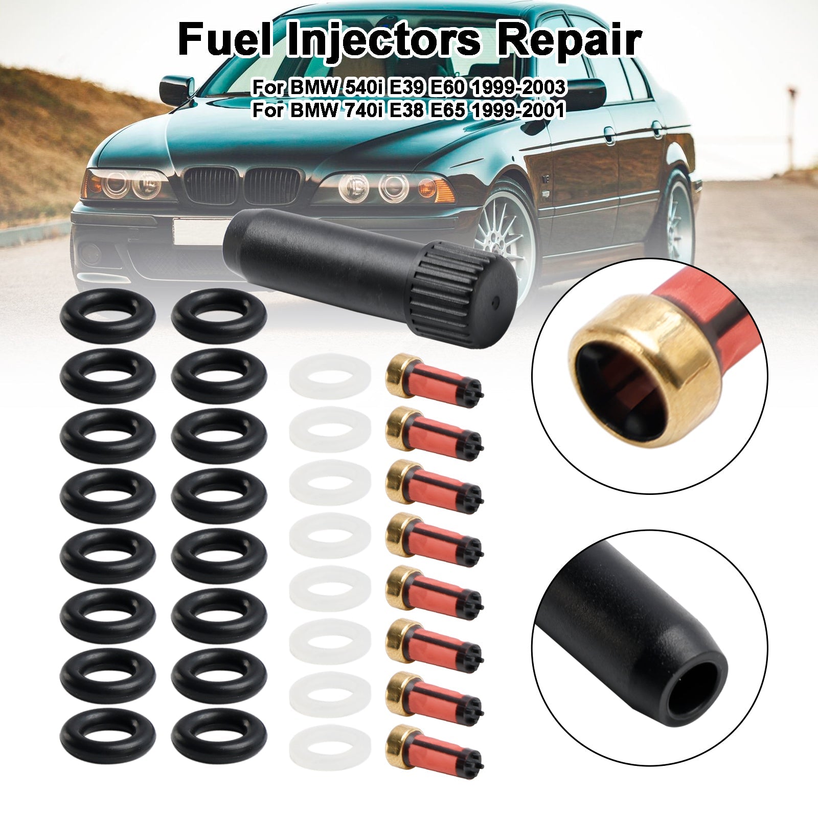Kit de joint de réparation d'injecteur de carburant 0280155823 pour BMW 540i 740i 740iL V8 FJ754