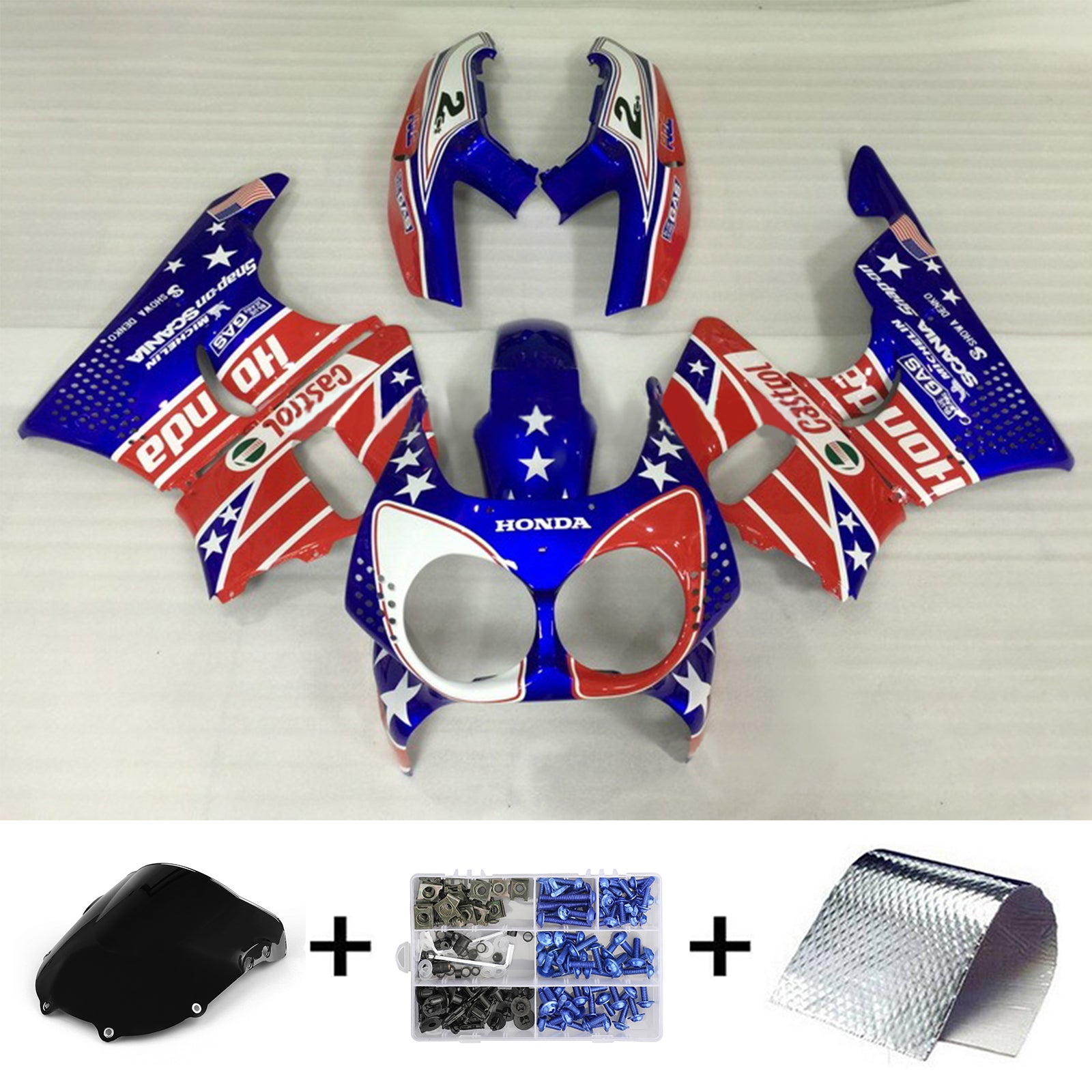 1992-1993 Honda CBR900RR 893 Kit de carenado de inyección de carrocería de plástico Abs