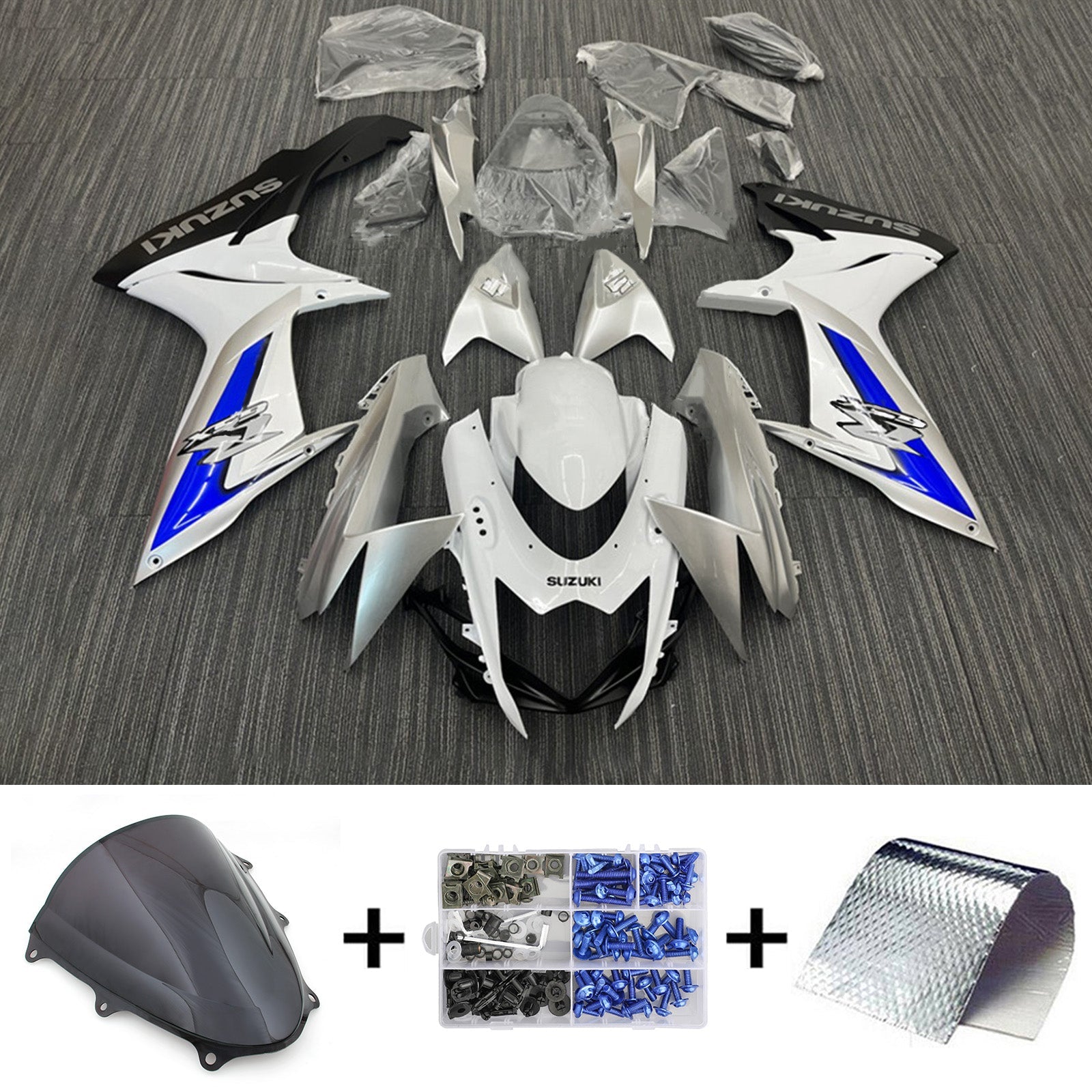 Amotopart Suzuki GSXR 600/750 2011-2023 K11 Kit de carenado de carrocería de plástico ABS