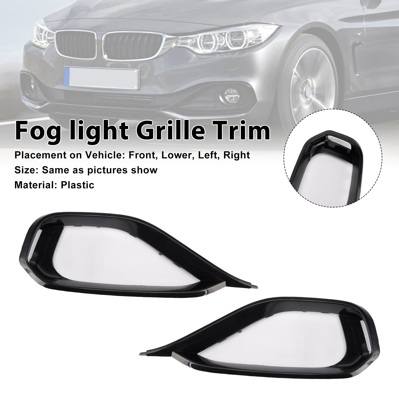 BMW 428i F32 F33 F36 Bumper Garnish voor grille voor linker- en rechter mistlichten