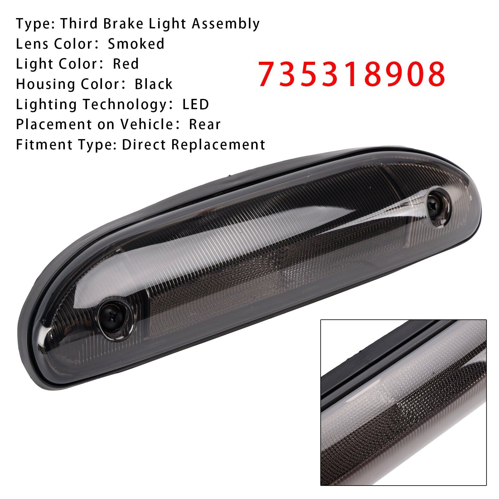 LED tretja zavorna luč 735318908 za Citroën Ducato 244 Jumper dimljena