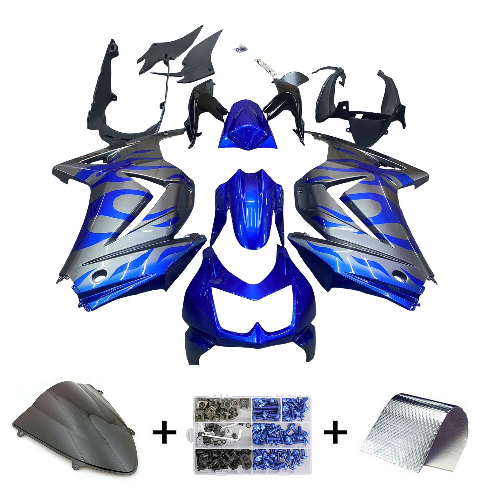 Kit de carénage injecté en plastique ABS pour Kawasaki EX250 Ninja250R 2008-2012