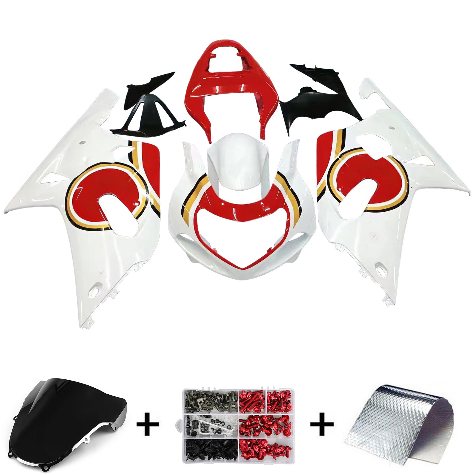 Kit de carénage par injection, carrosserie en plastique ABS, compatible avec Suzuki GSXR600 2001-2003