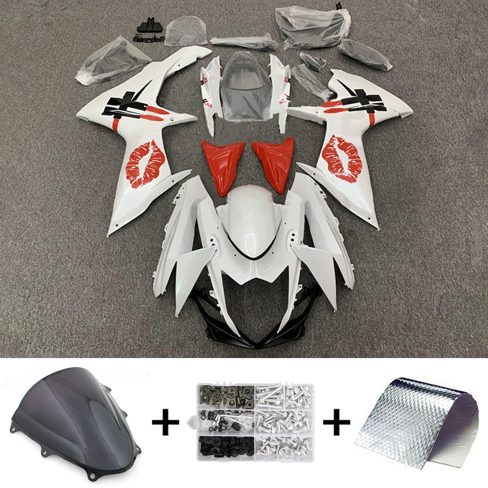 Amotopart Suzuki GSXR 600/750 2011-2023 K11 Kit carena carrozzeria in plastica ABS