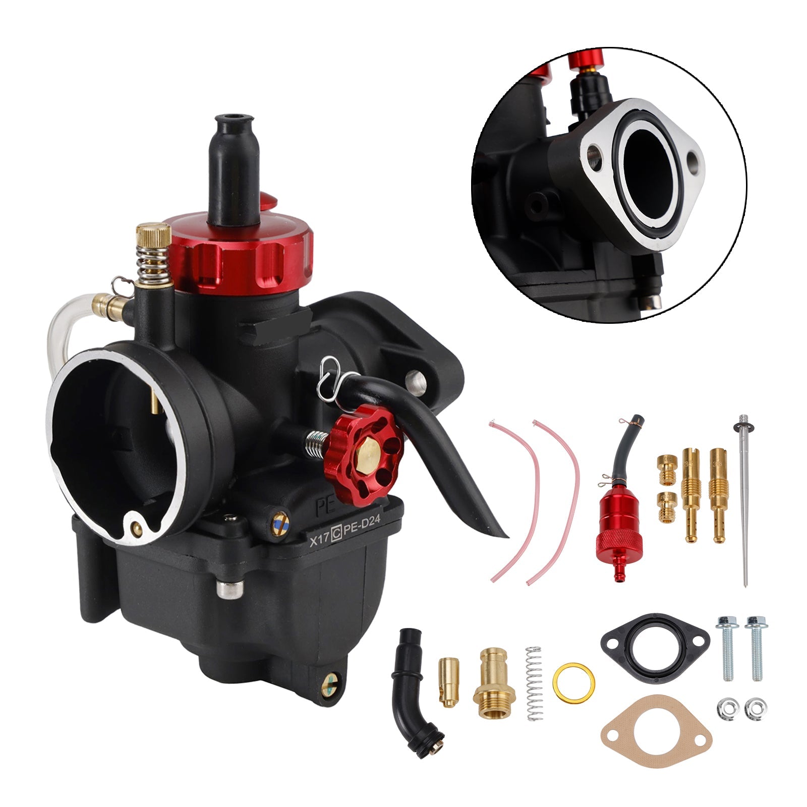 Carburateur de 24 mm pour quad, moto tout-terrain et karting de 140 à 150 cm³.
