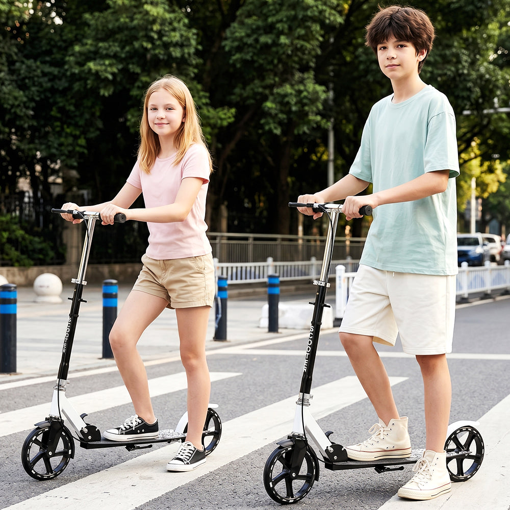 Trottinette Pliable Sans Moteur Violette pour Tous les Âges avec Roues PU Lumineuses Hauteur Réglable et Plateau Antidérapant