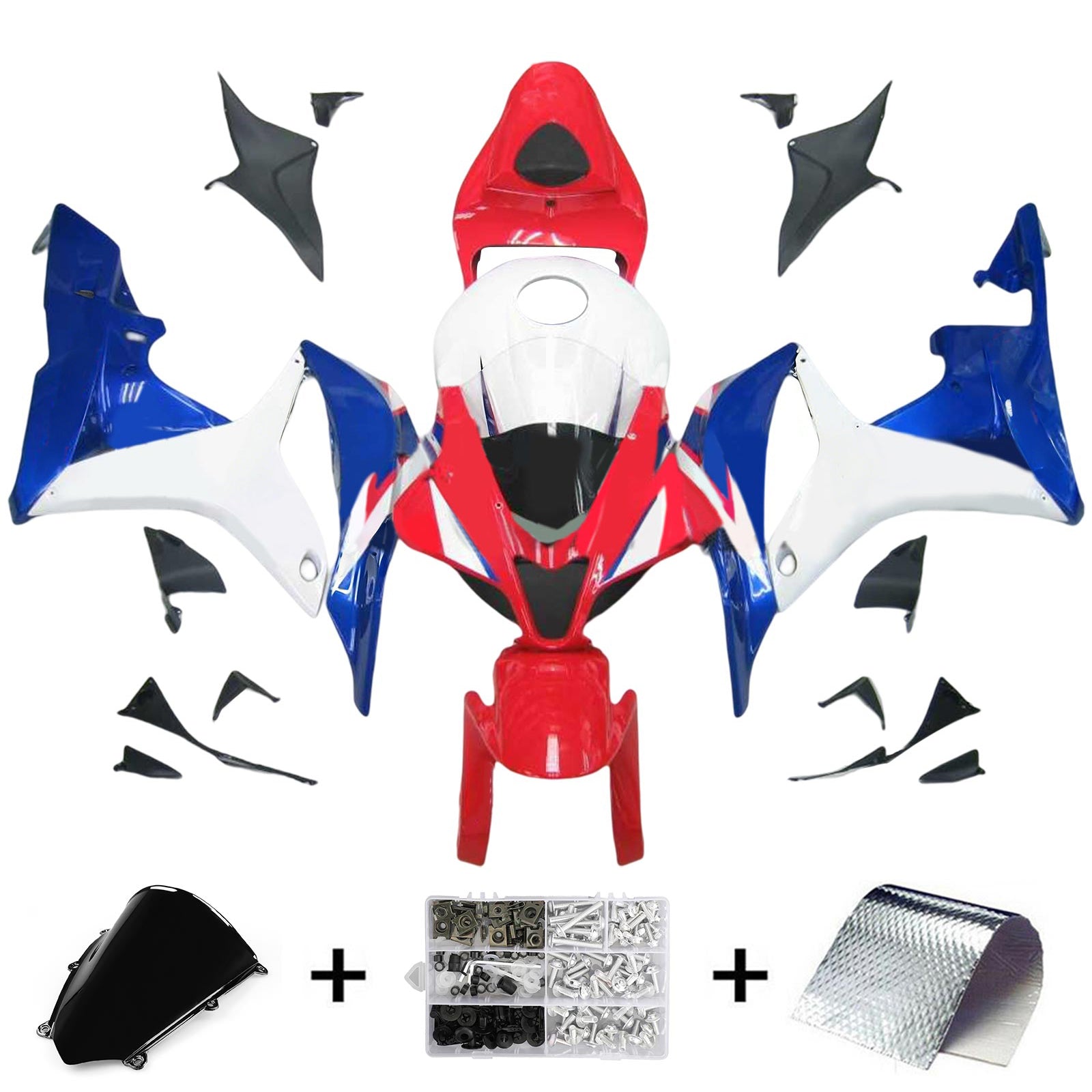 Kit de carenado de inyección, carrocería de plástico ABS para Honda CBR600RR 2007-2008 F5