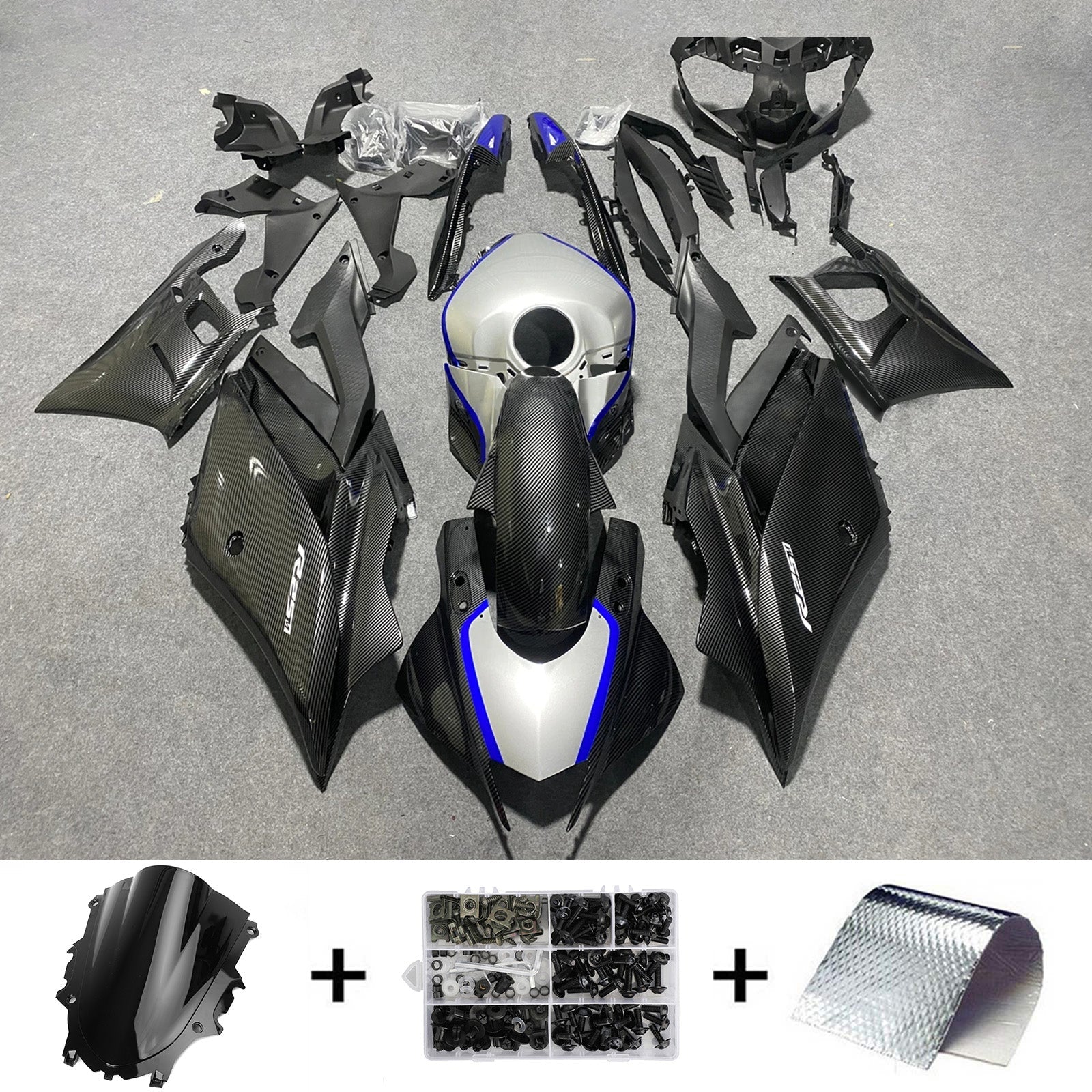 Kit carena iniezione Yamaha YZF-R3 R25 2019-2021 Carrozzeria in plastica ABS