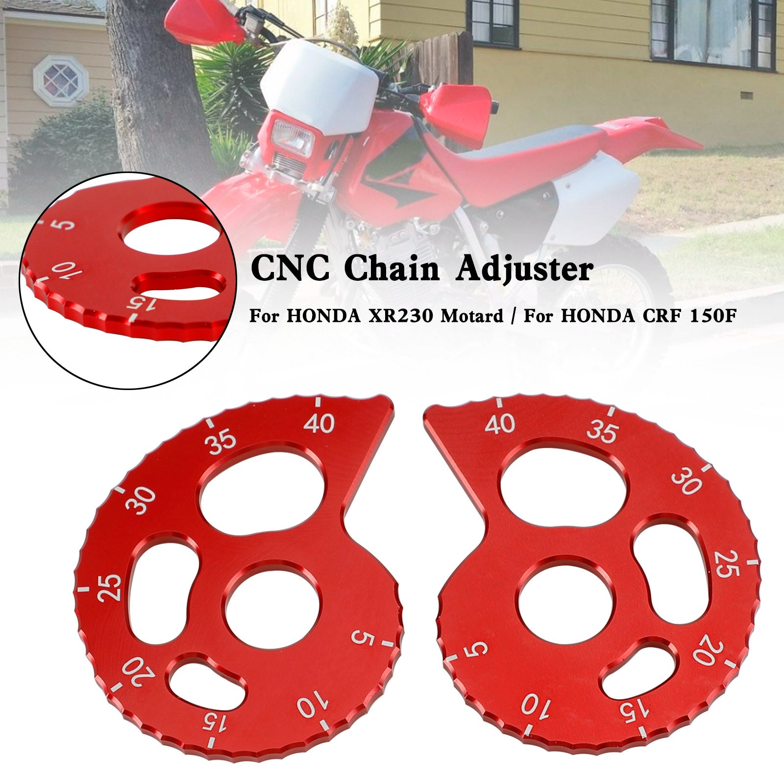 Ajusteur de chaîne CNC pour Honda CRF150F 230L CRM250 XR250R XR250R XR400R XR600R