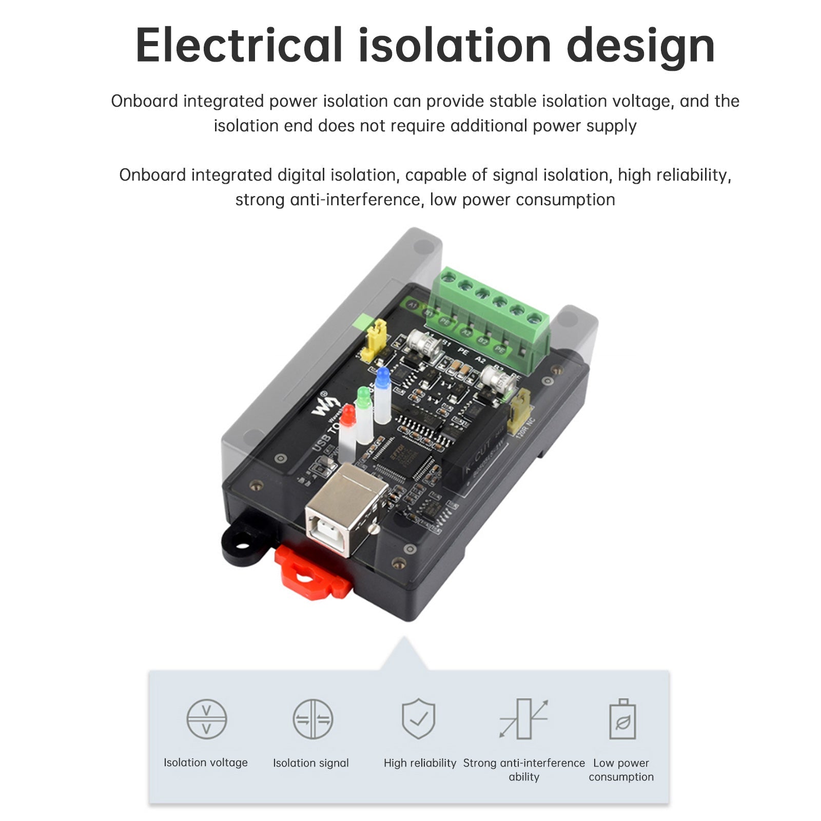 Installazione su binario di un convertitore industriale isolato da USB a porta seriale RS485 bidirezionale
