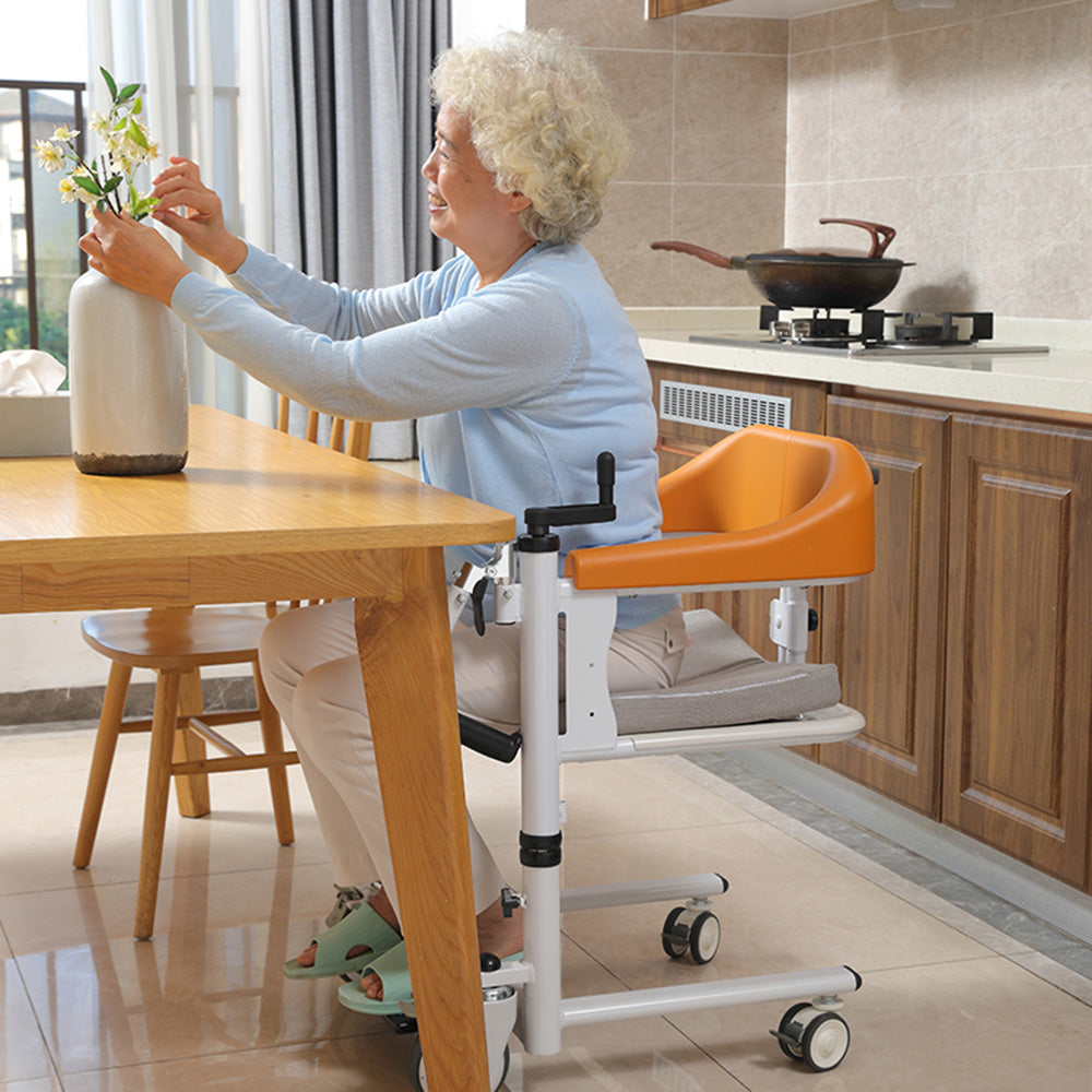 Fauteuil roulant à levage transféré pour patient âgé avec siège divisé à 180°
