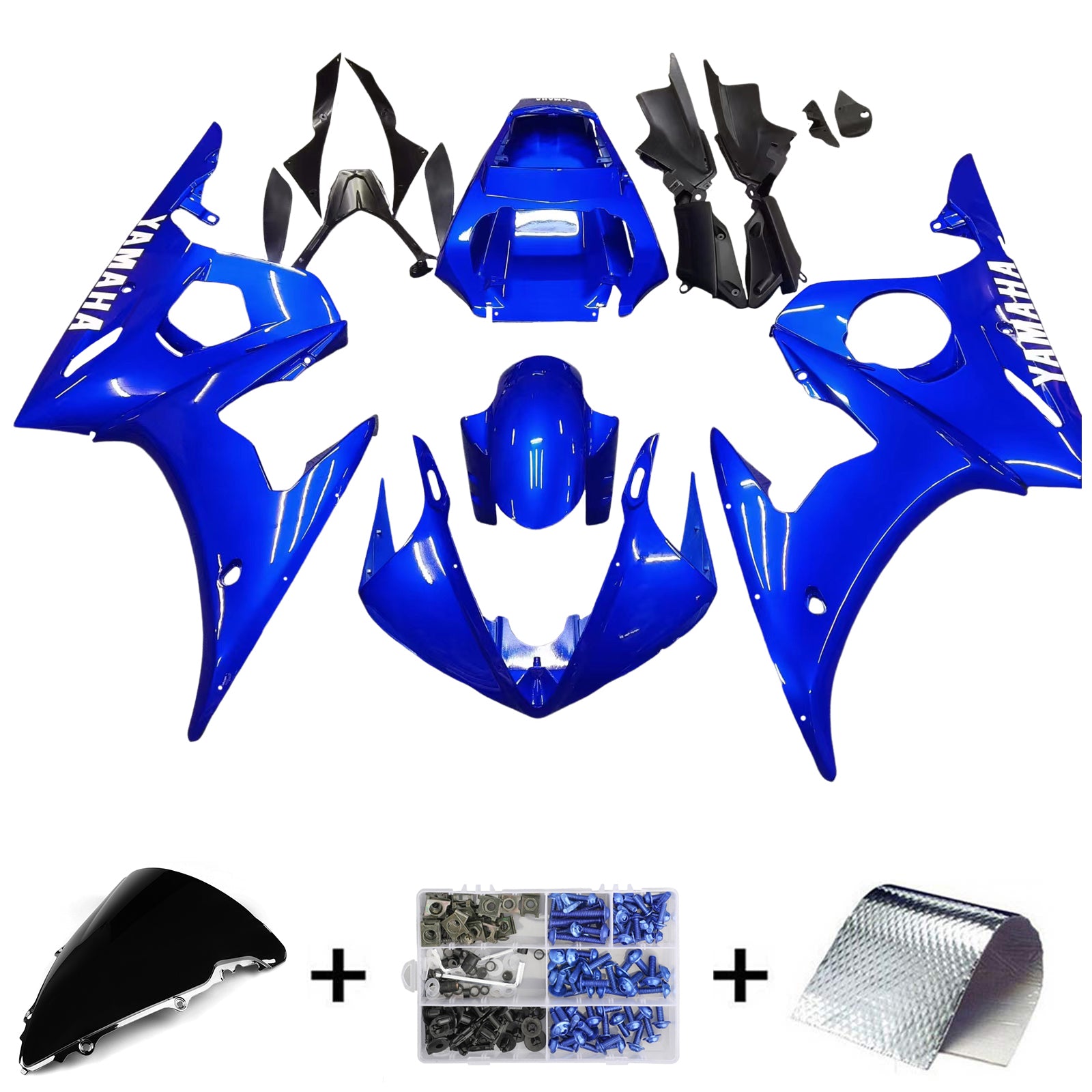 Kit de carénage par injection , carrosserie en plastique ABS Pour Yamaha YZF 600 R6 2005