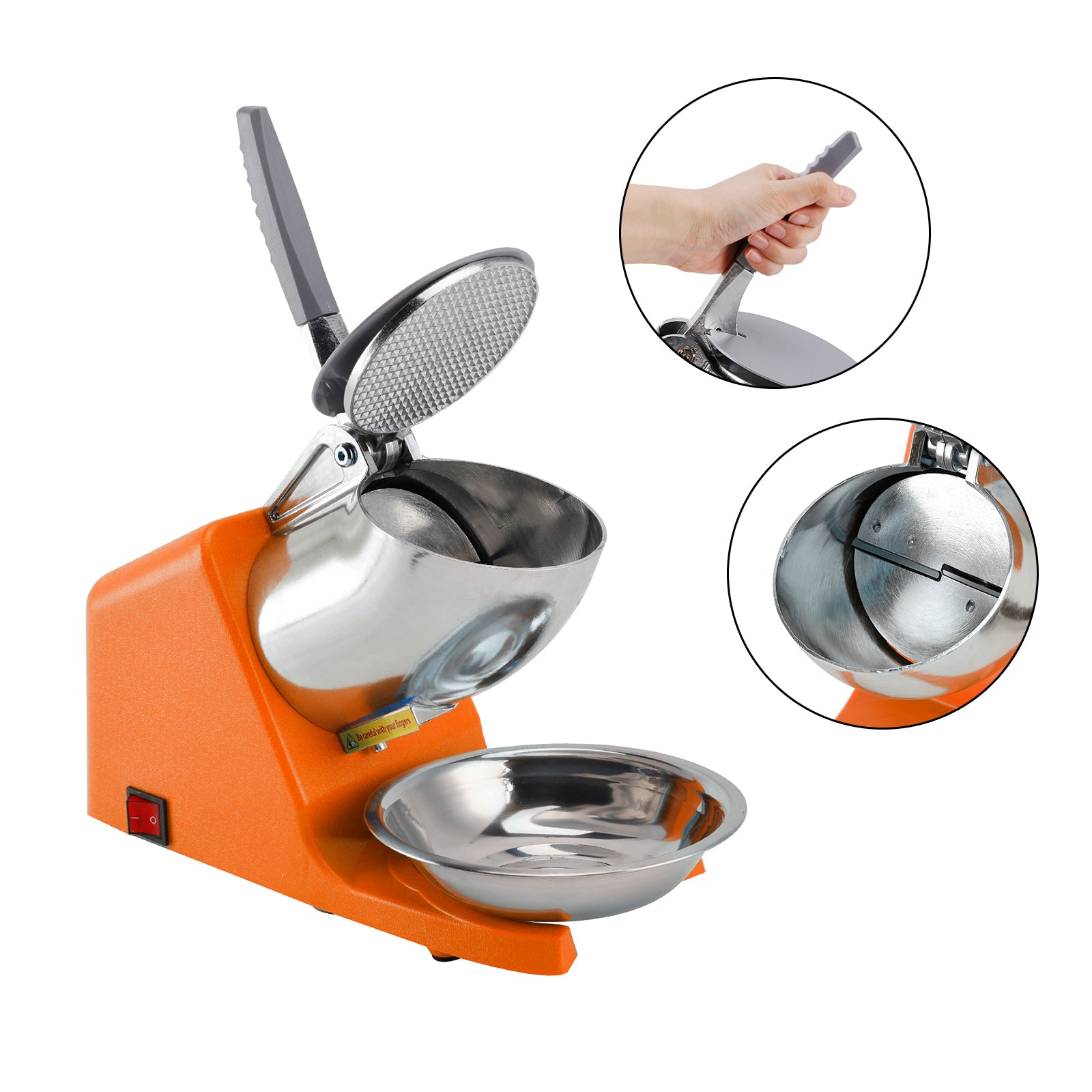 Broyeur à Glace Électrique 500W - Capacité 65 kg/h - Double Lame Aluminium - Prise UE