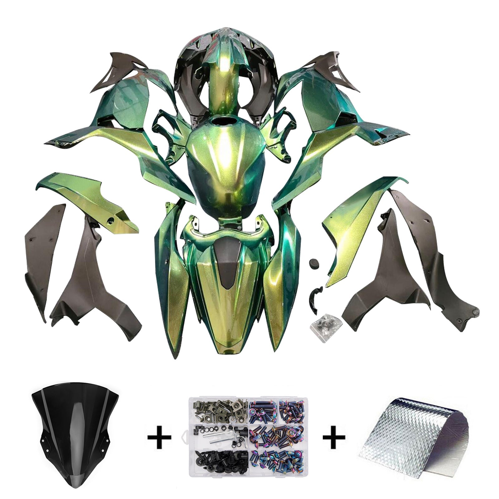 Kit di carenatura a iniezione, carrozzeria in plastica ABS per Kawasaki EX400 Ninja400 2018-2024
