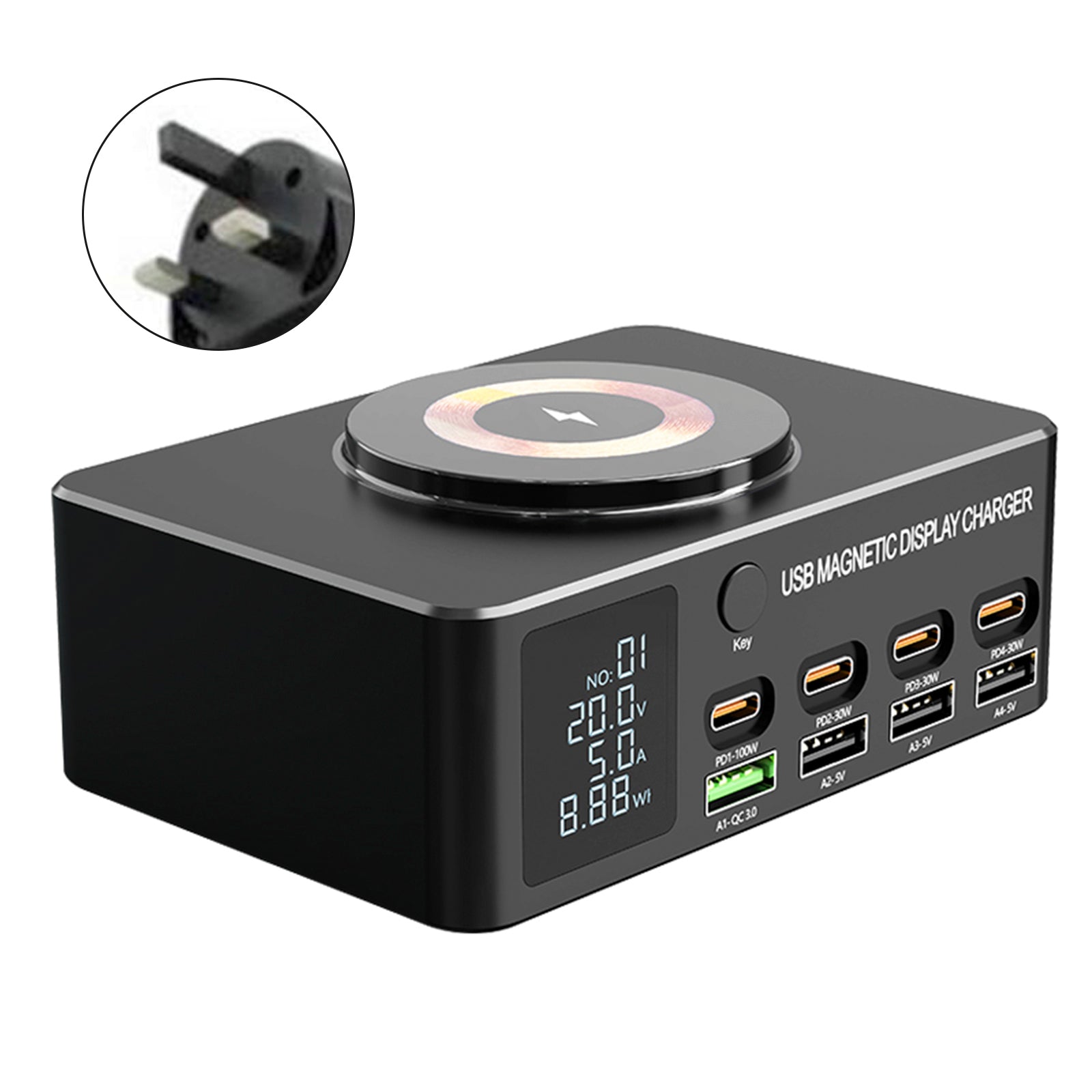 Caricatore rapido 140 W PD100 W Multiport intelligente USB per laptop