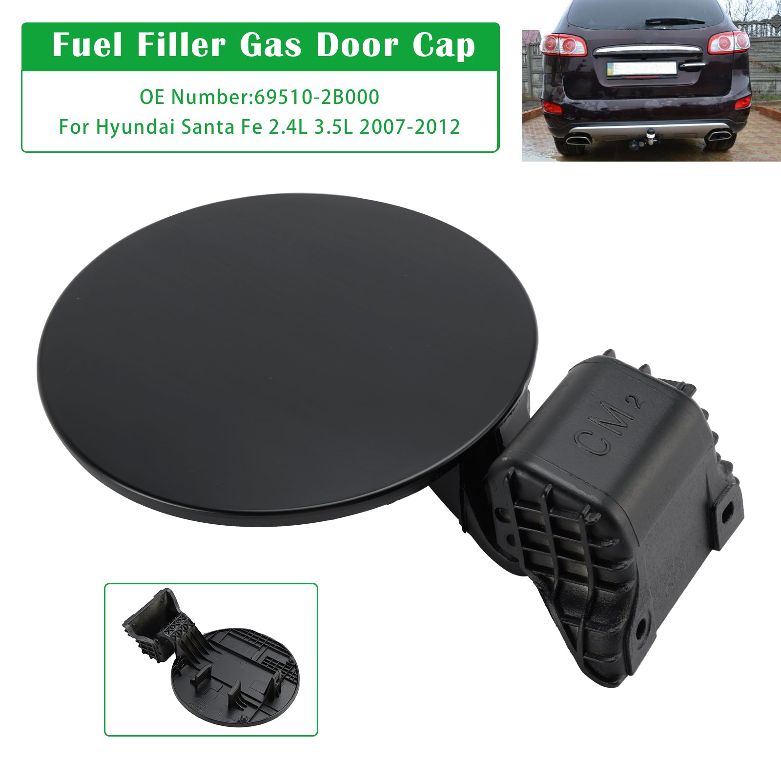 Bouchon de trappe à carburant pour Hyundai Santa Fe 2.4L 3.5L (2007-2012) - Référence : 69510-2B000