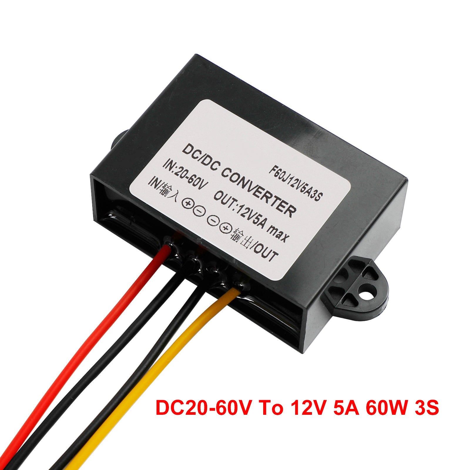 Convertisseur DC-DC étanche 20-60 V, abaisseur de tension vers 12 V, module d'alimentation 5 A