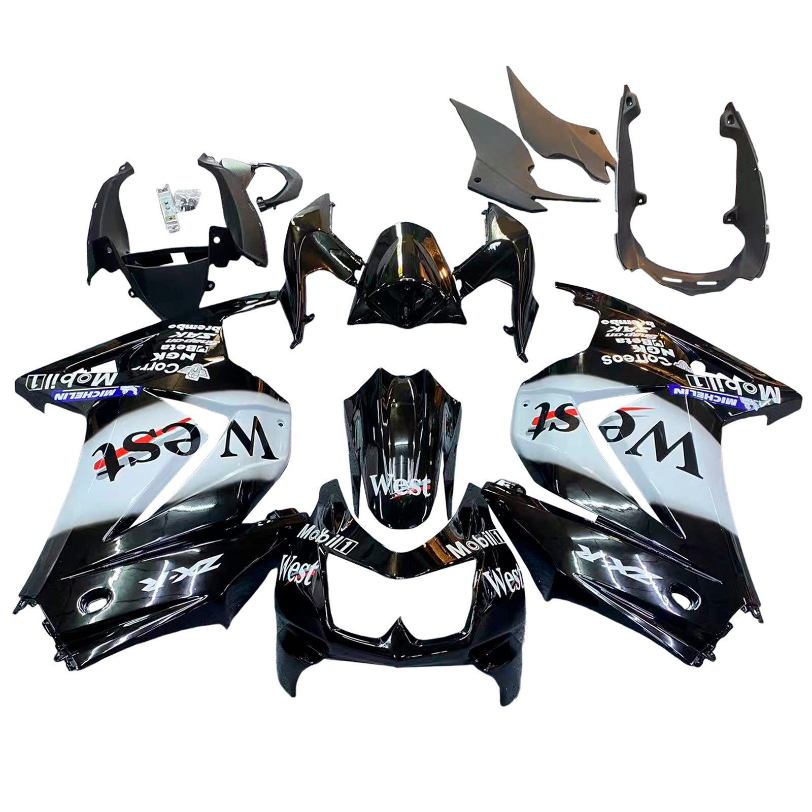 Kit di carenatura in plastica ABS per Kawasaki EX250 Ninja250R 2008-2012