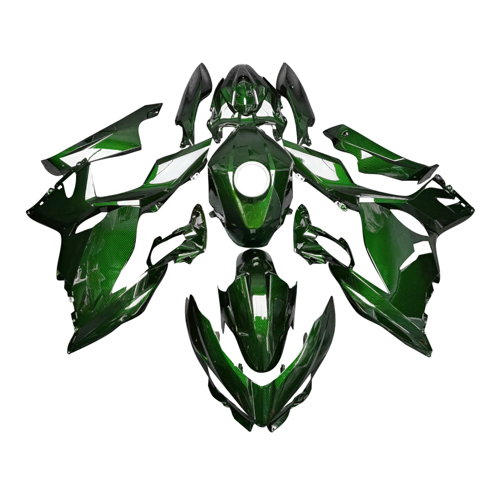 Zestaw owiewki wtrysku, ABS tworzyw sztucznych dla Kawasaki EX400 NINJA400 2018-2024