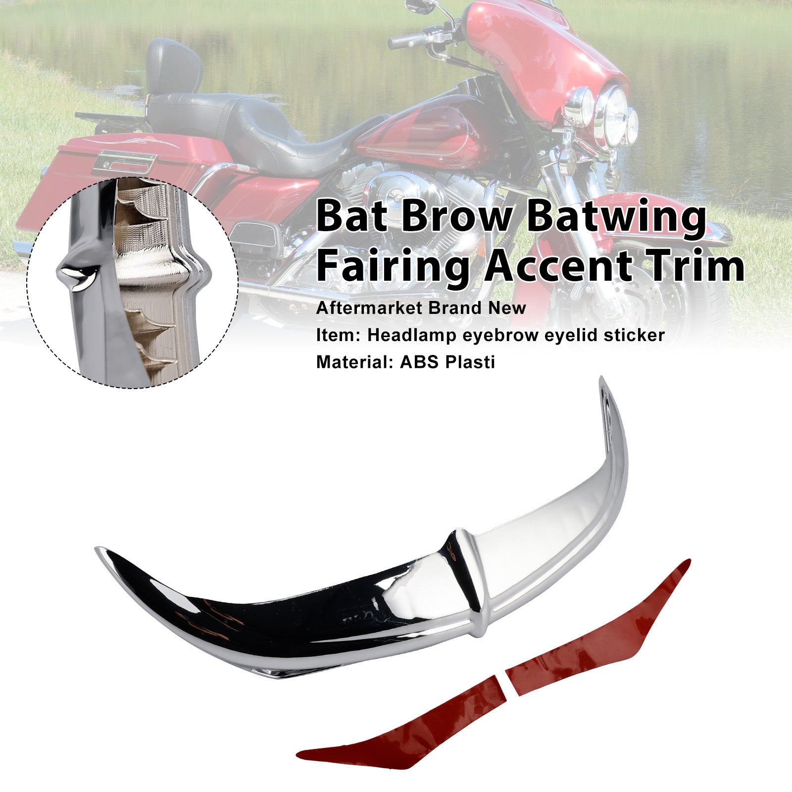 Garniture décorative de carénage Bat Brow Batwing pour trikes Electra Street Glide 96-13