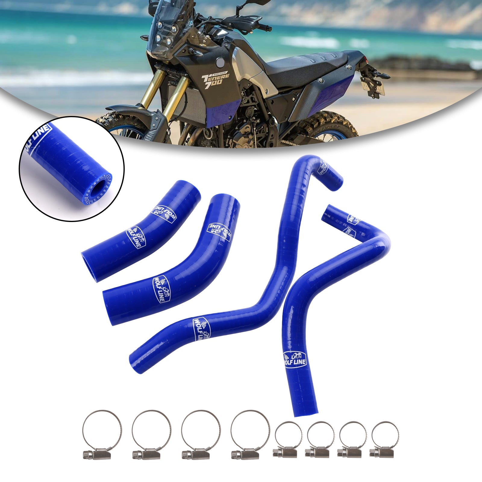 Siliconen koelslangset voor radiator Yamaha Tenere 700 2019-2024