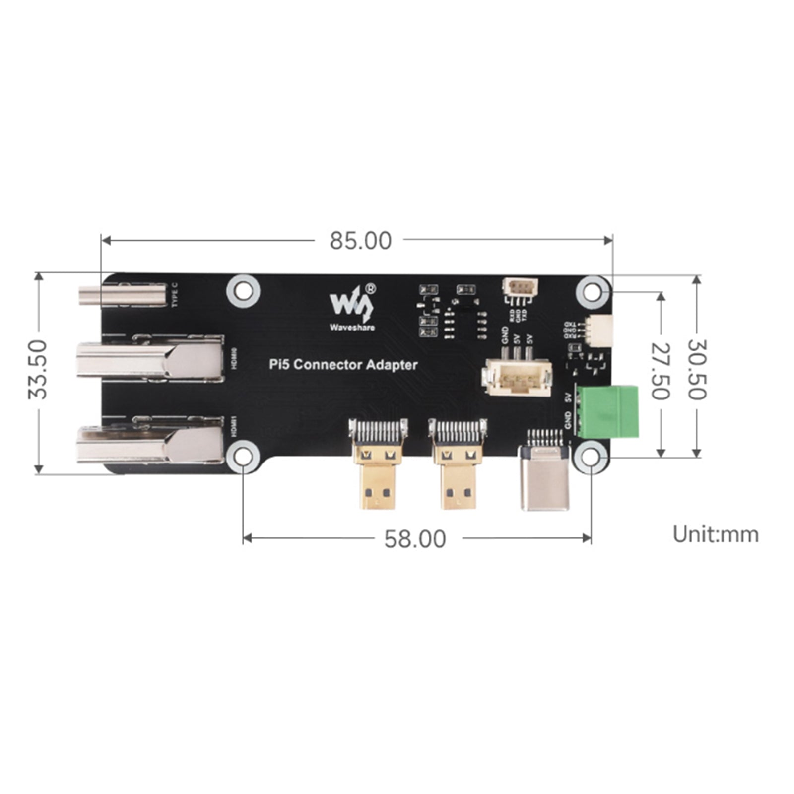 Carte d'extension multifonction Raspberry Pi avec double sortie HDMI 4K et Pi5/Pi4B