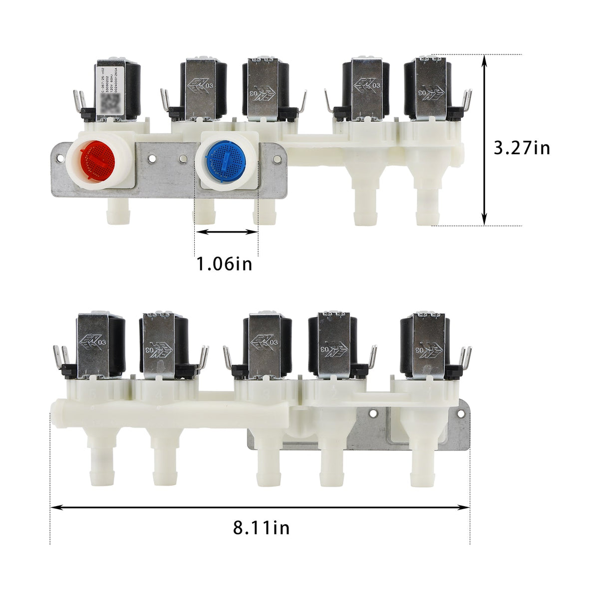 Électrovanne d'arrivée d'eau WH23X29553 pour lave-linge GE