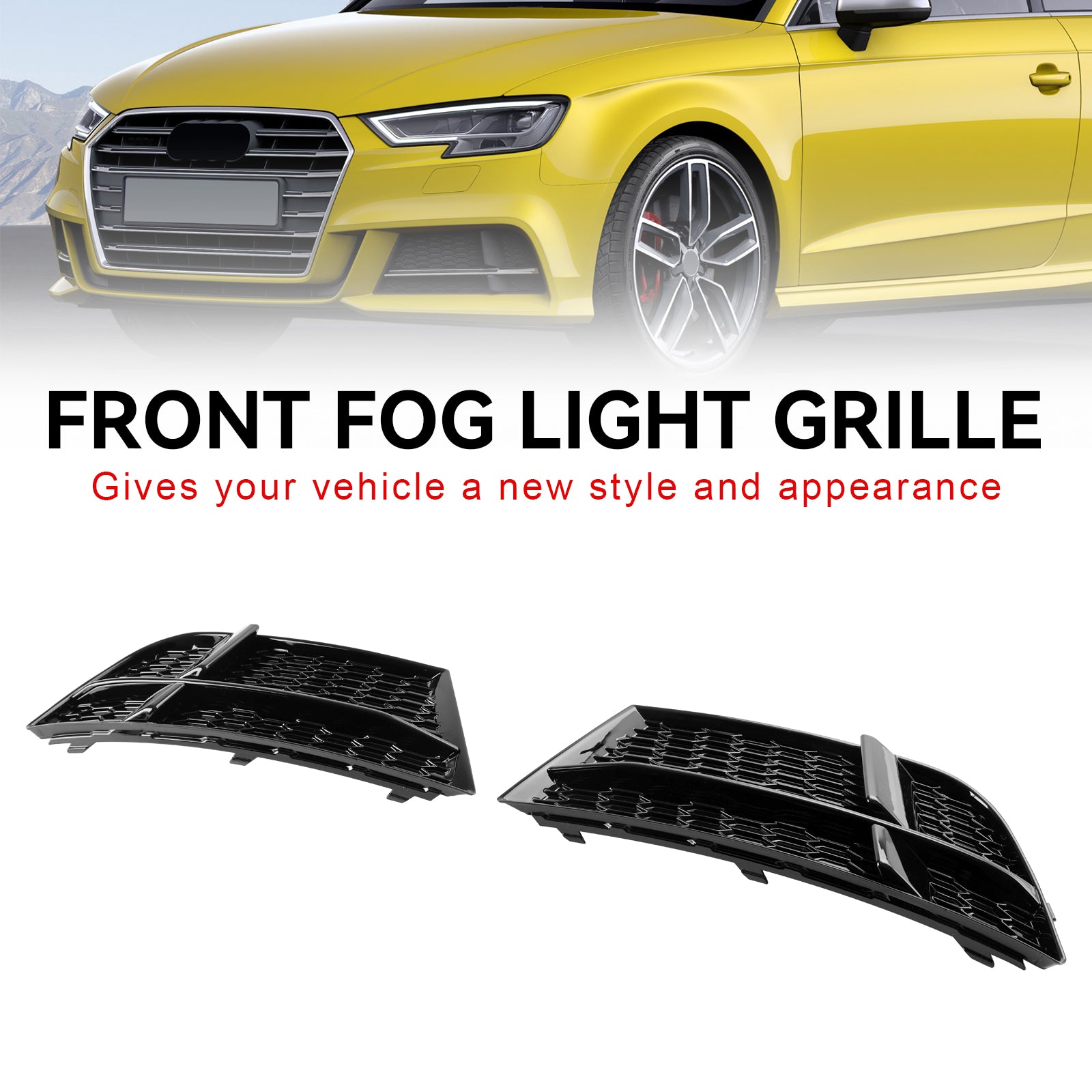 Cache de phare antibrouillard avant, cadre de grille adapté pour AUDI A3 8V S-LINE 2017-2019