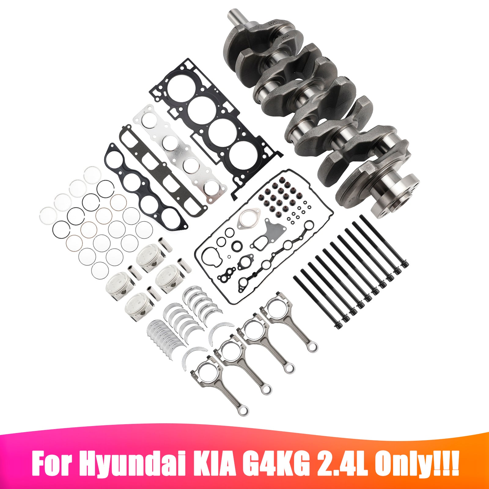 Hyundai Iload Cargo 2.5 CRDI RWD Diesel 2.5L G4KG 2.4L 2013-2023 Kit di revisione del motore e ricostruzione con aste di collegamento dell'albero motore.