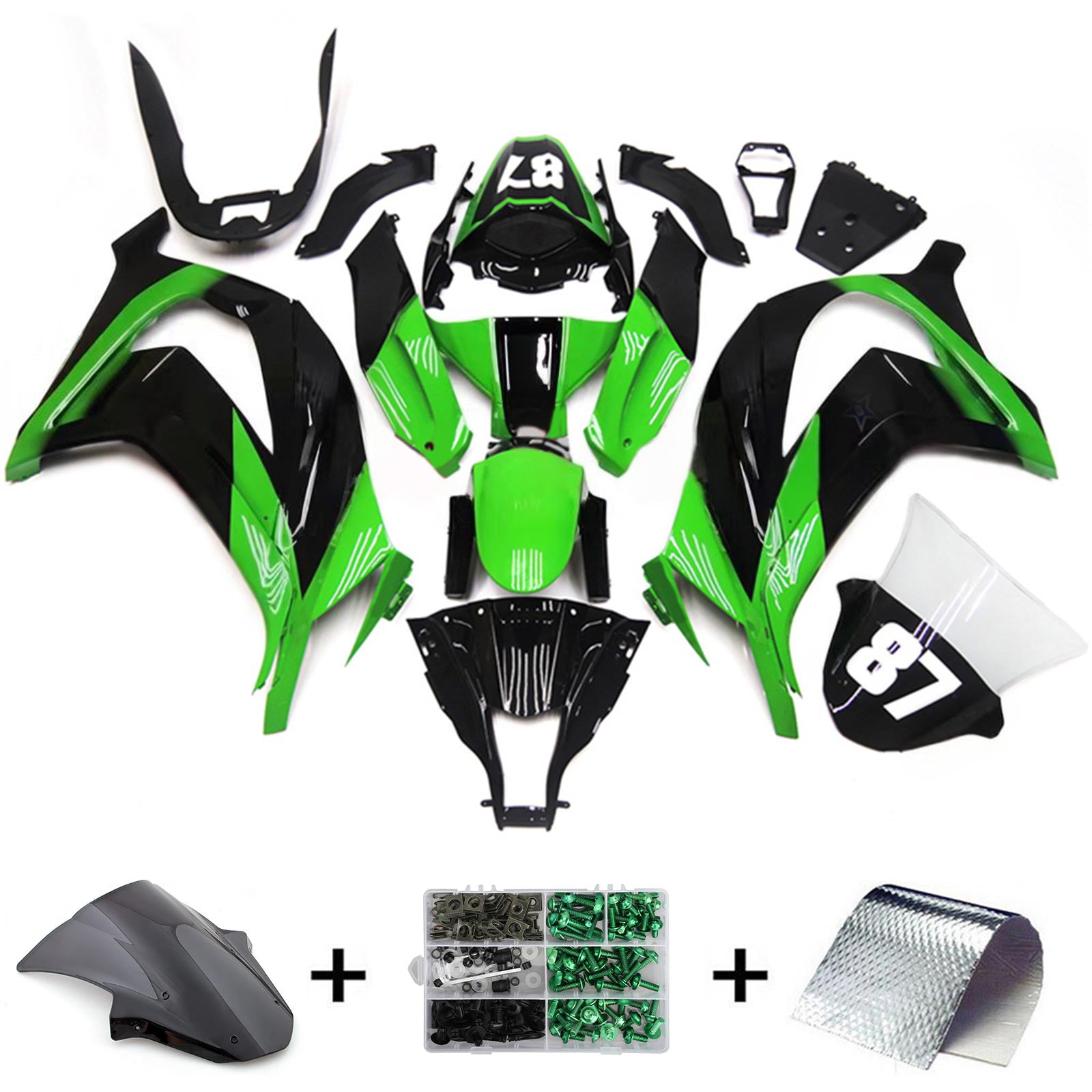 Kit de carénage injecté en plastique ABS pour Kawasaki ZX10R 2011-2015