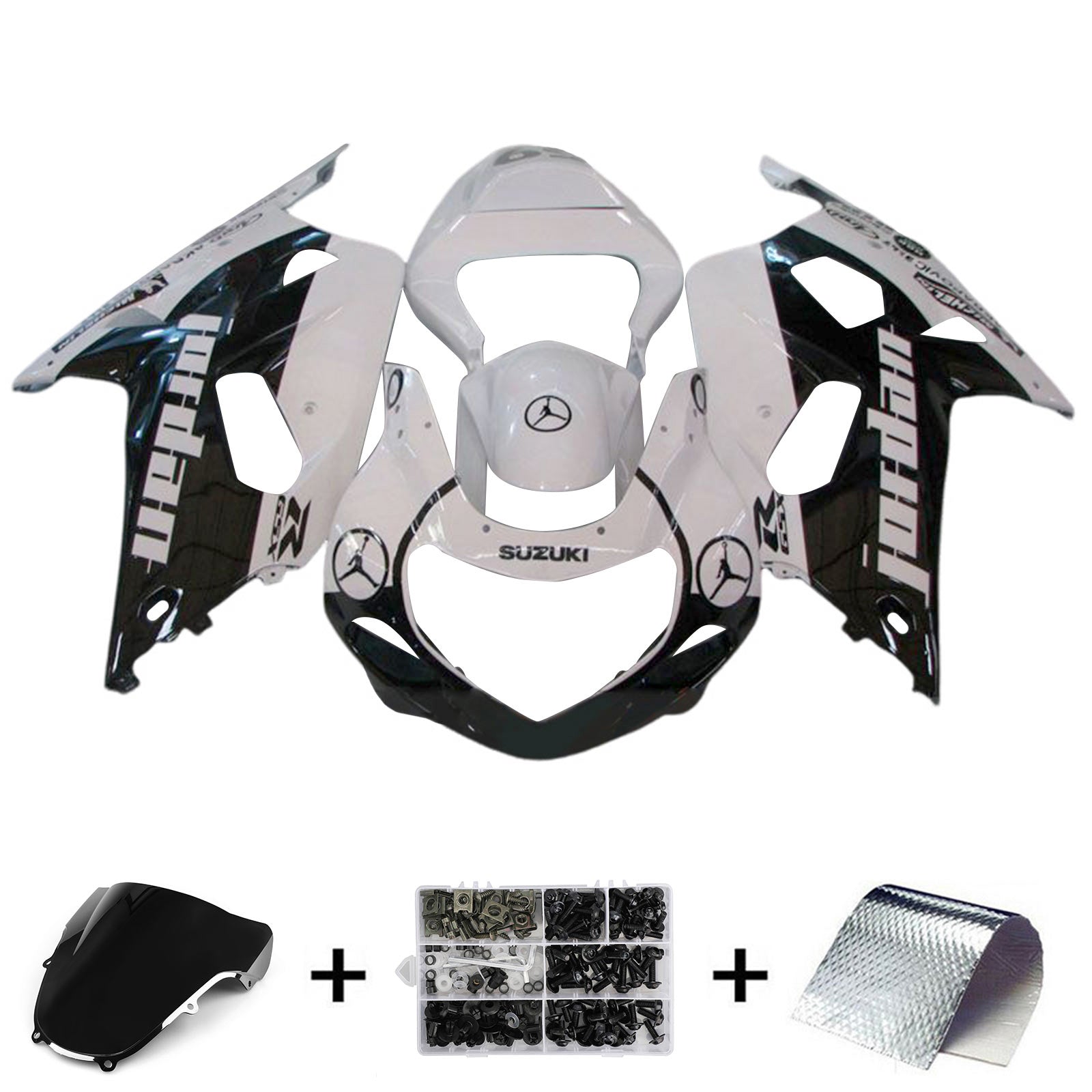 Amotopart Suzuki GSXR1000 2000-2002 K1 K2 Kit de carenado de carrocería de plástico ABS