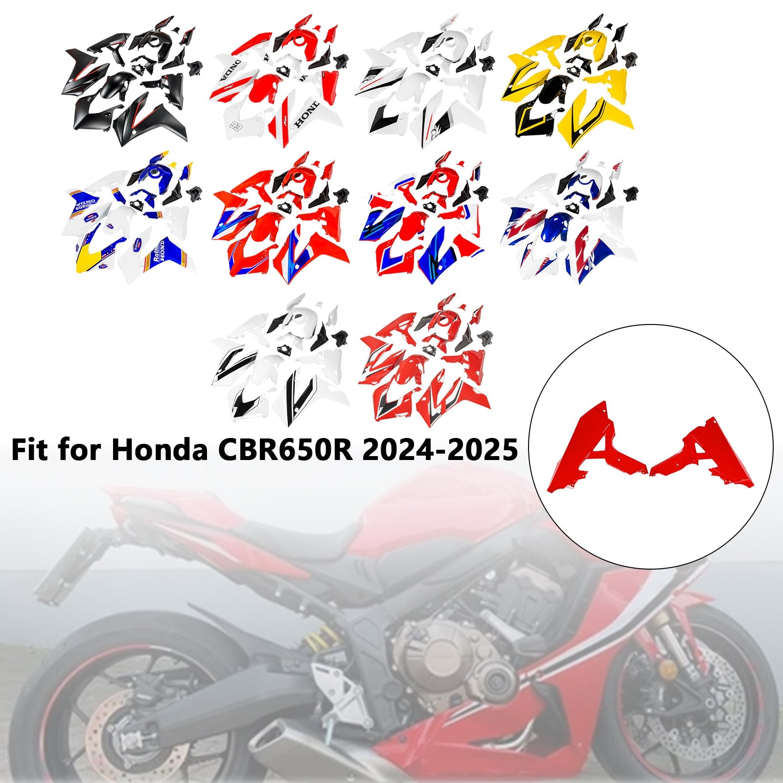 Kit de carénage de carrosserie en plastique ABS injecté pour Honda CBR650R 2024-2025