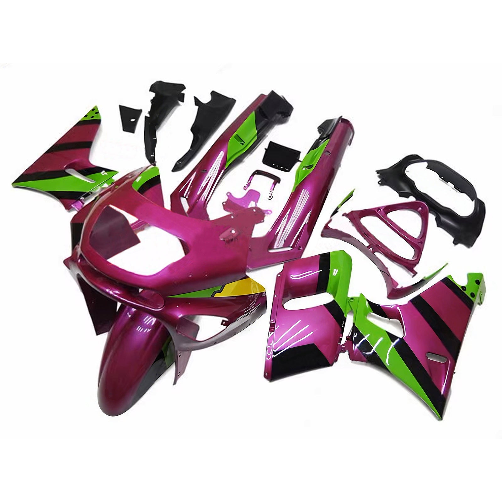 Kit de carénage en plastique ABS injecté compatible avec Kawasaki ZZR400 1993-2007 ZZR600 1998-2003