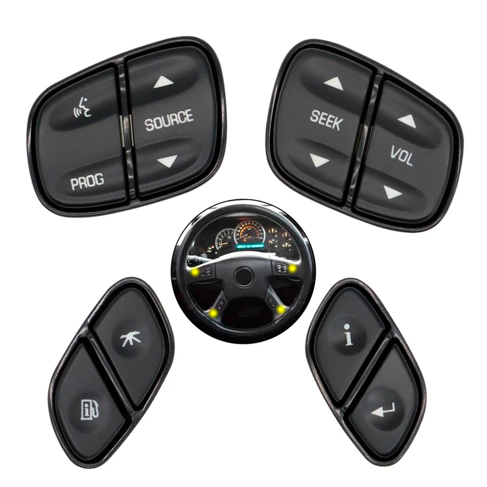 4 boutons de commande au volant pour éclairage Chevy Suburban 2003-2006