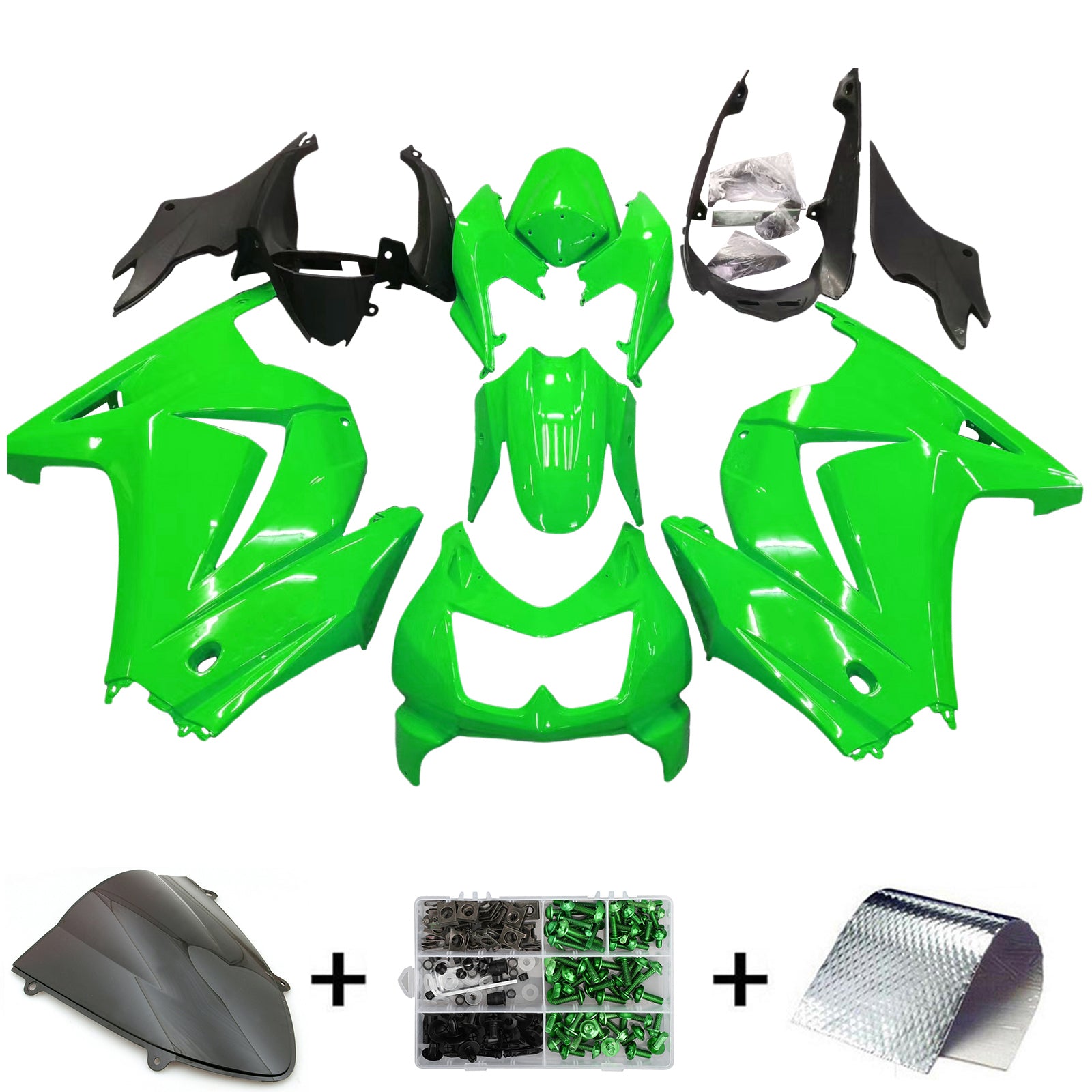 Injection carénage Kit carrosserie plastique ABS fit pour Kawasaki EX250 Ninja250RR 2008-2012