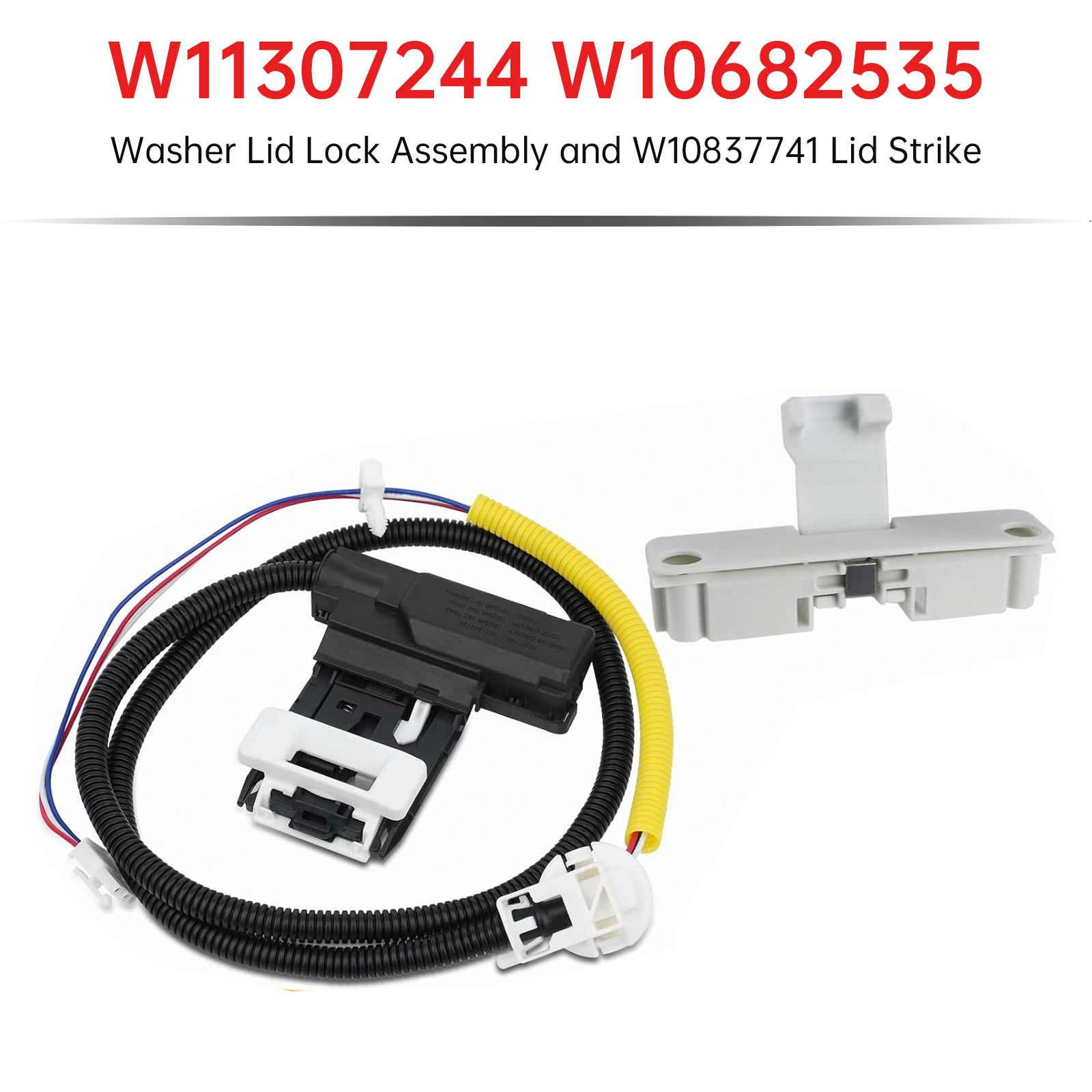 Zespół blokady pokrywy pralki W11307244  W10682535 i zatrzask pokrywy W10837741 dla Maytaga