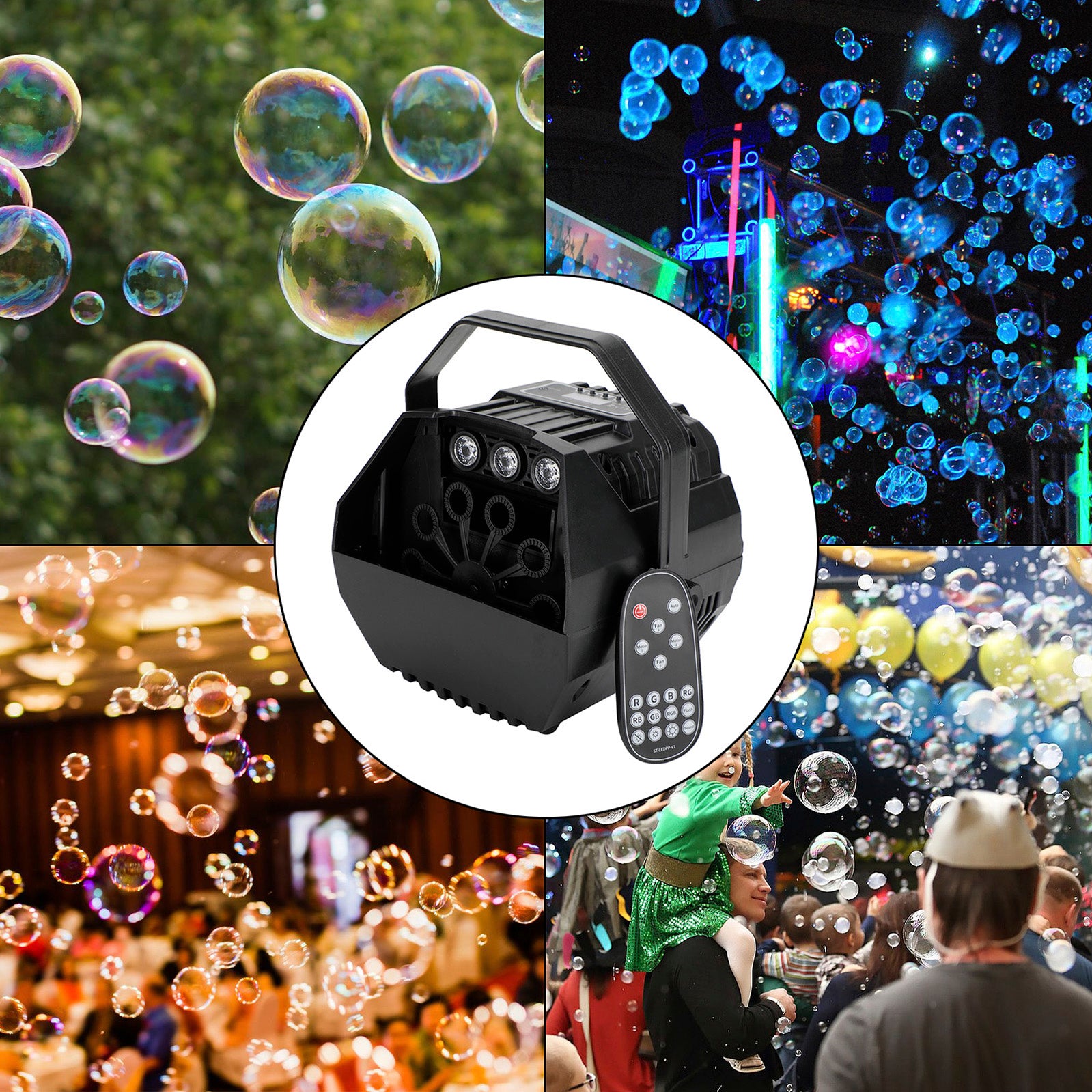 Automatische Bubble Machine RGB LED-lamp met afstandsbedieningseffect Party