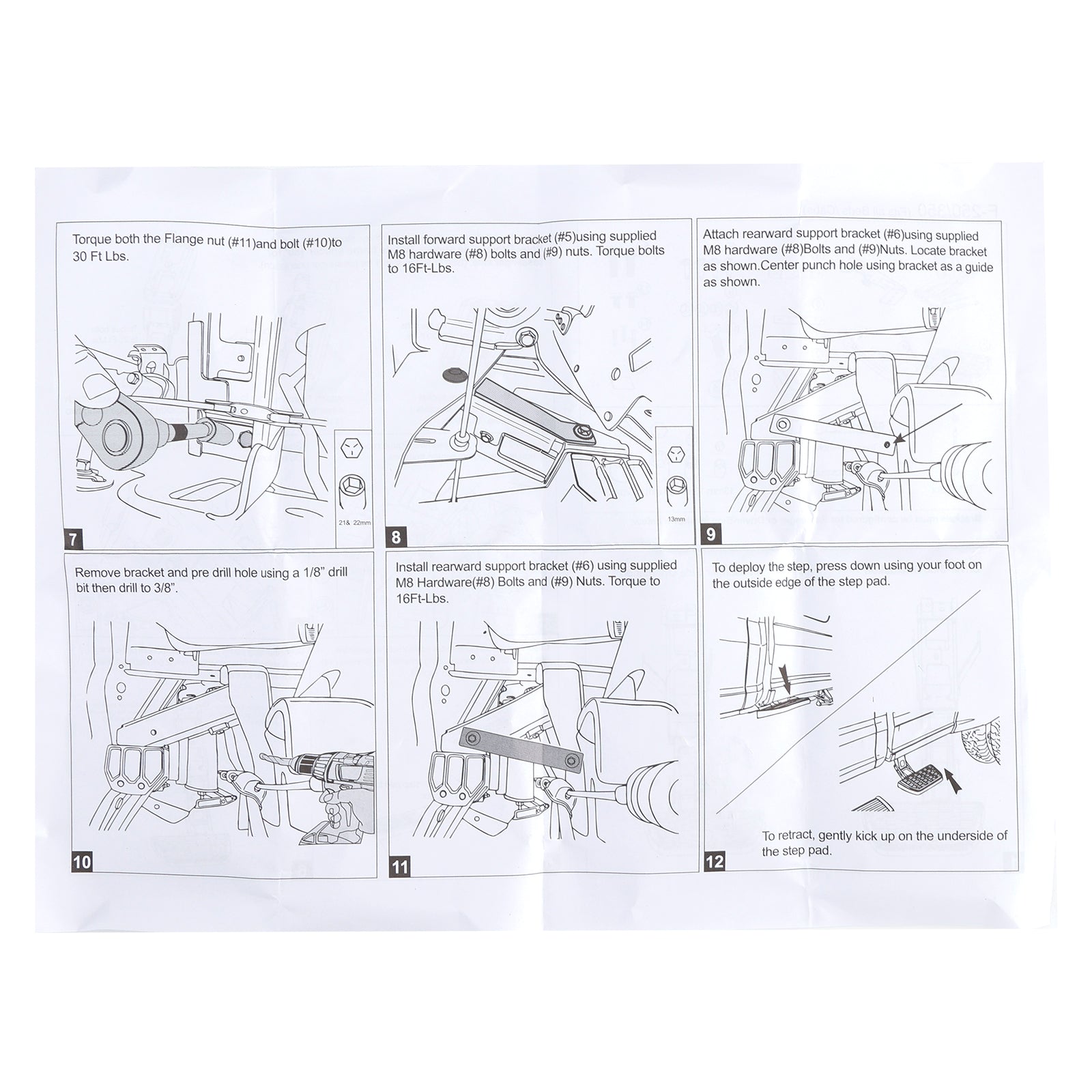 Passaggio laterale retrattile 75413-01a per Ford F250 F350 Super Duty 2017-2022