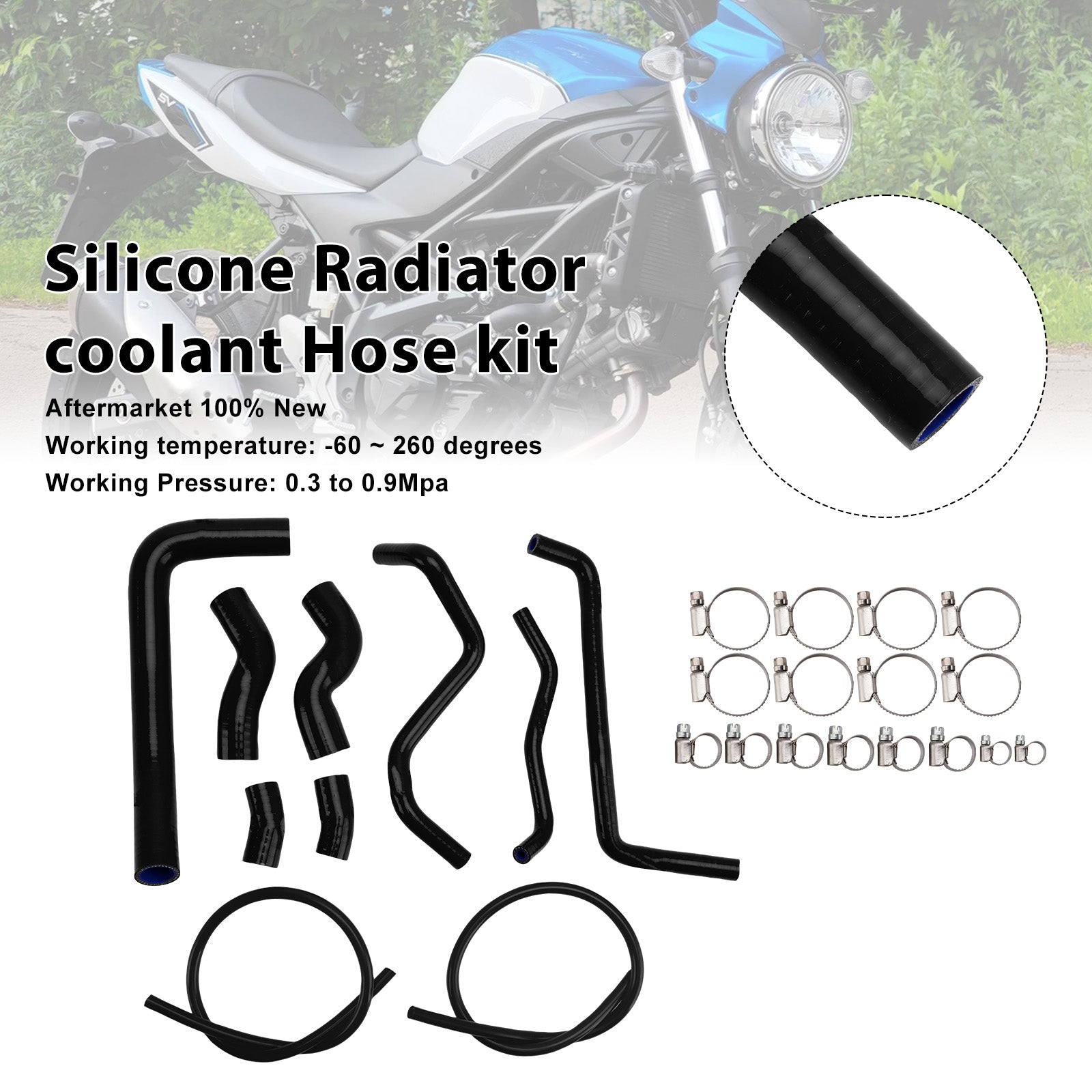 Durite de refroidissement en silicone pour radiateur Suzuki SV 650 (2016-2025)