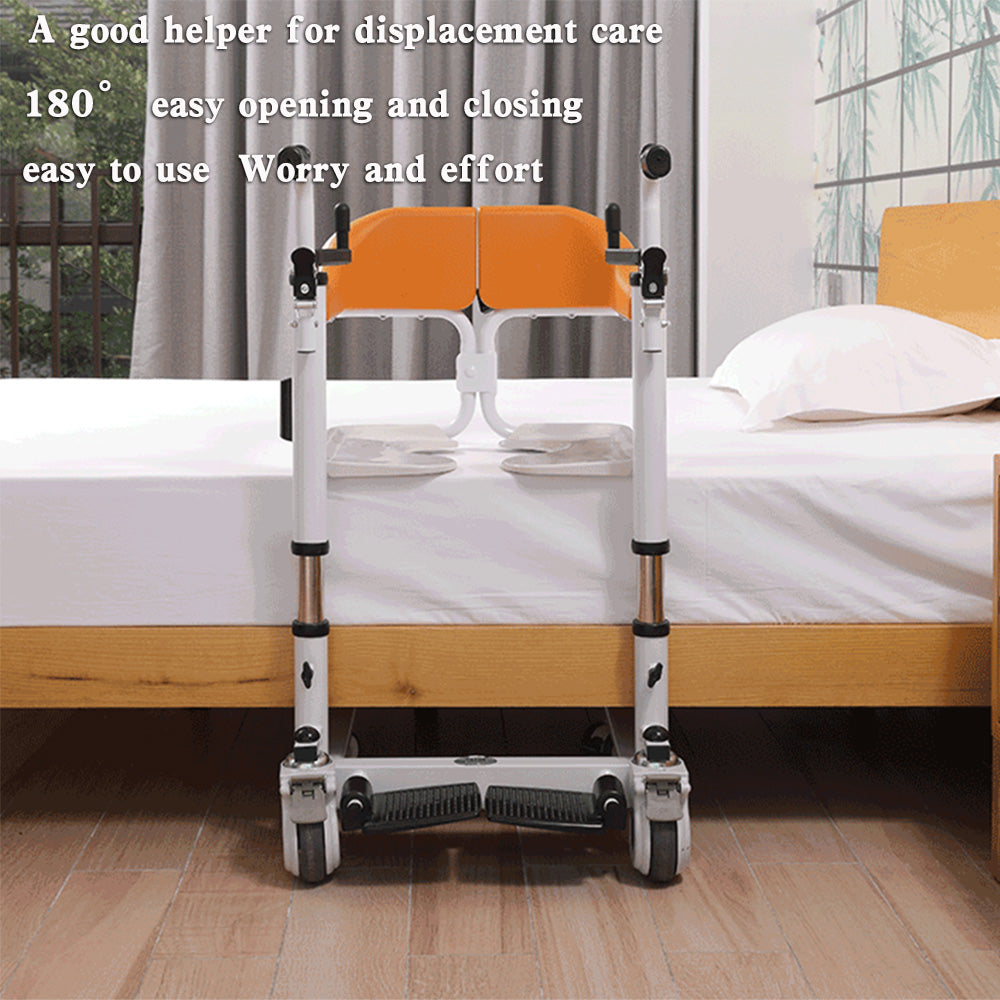 Fauteuil roulant à levage transféré pour patient âgé avec siège divisé à 180°
