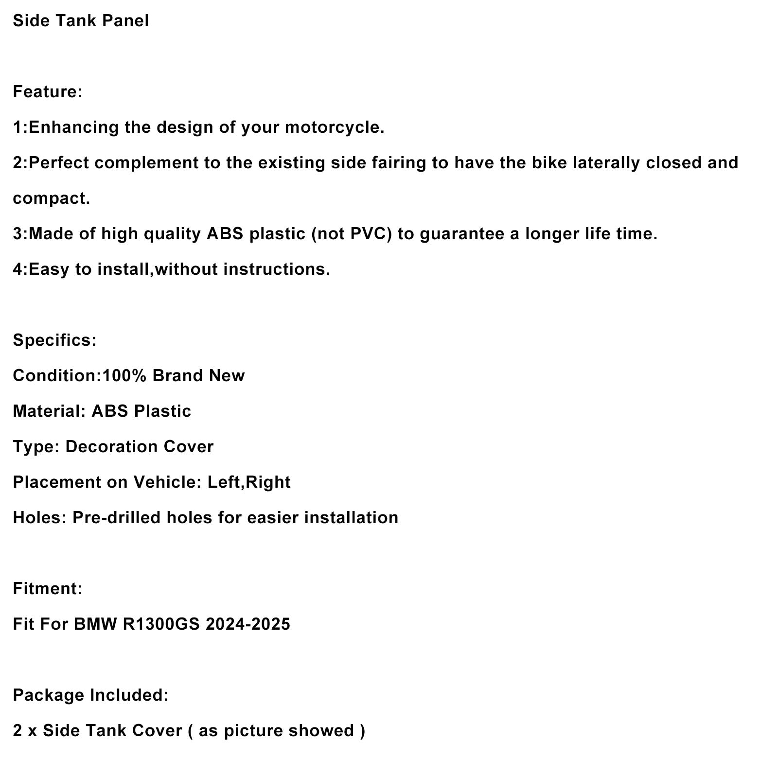 Carénage latéral du réservoir central de la BMW R1300GS 2024-2025