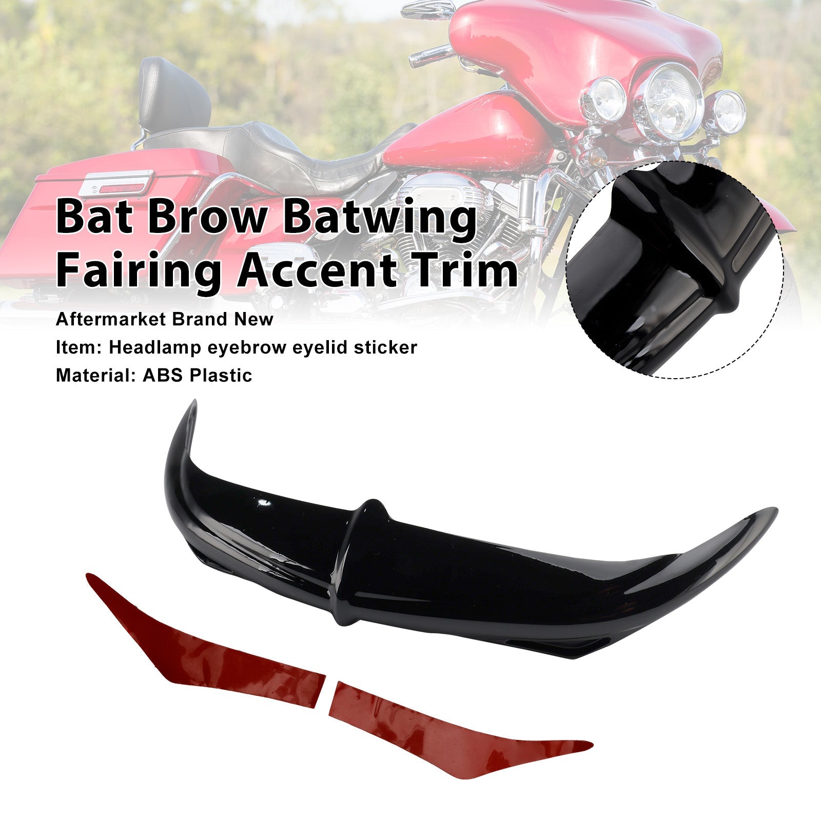 Garniture décorative de carénage Bat Brow Batwing pour trikes Electra Street Glide 96-13