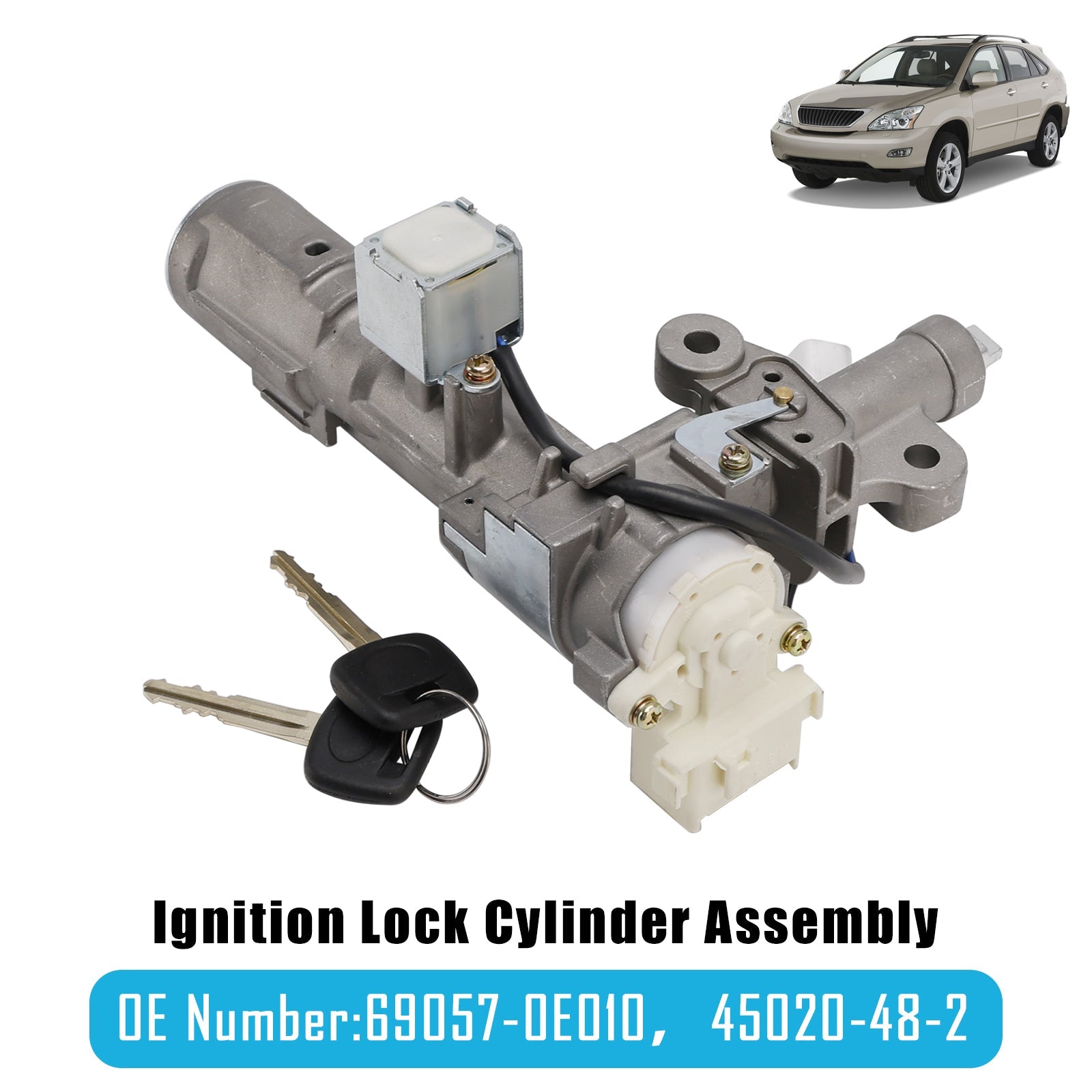 Ensemble cylindre de serrure d'allumage (2 clés) pour Lexus RX330 3.3L (2004-2006) - Référence : 69057-0E010