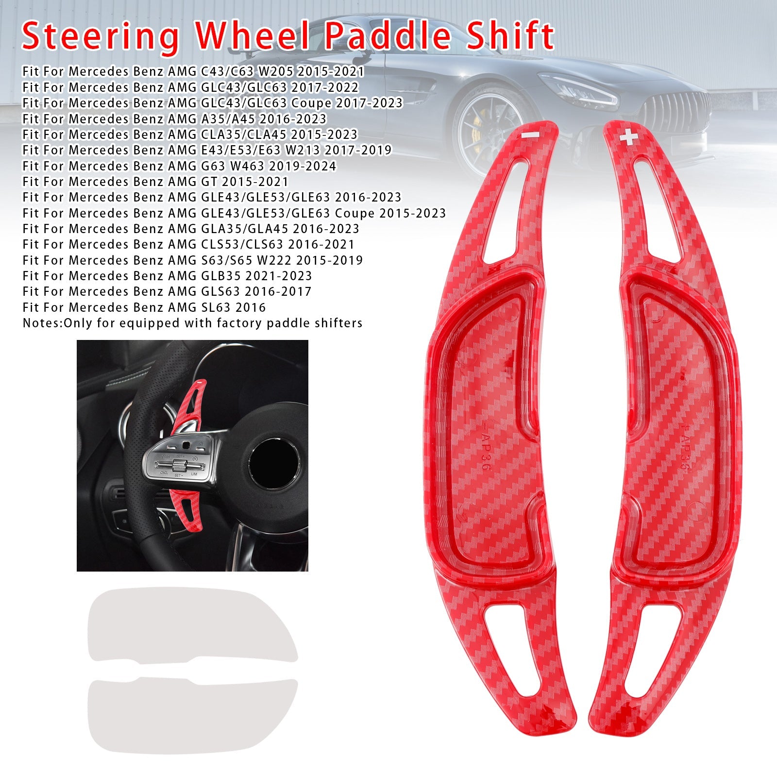 Extensión de paletas de cambio de velocidad detrás del volante para Mercedes Benz AMG