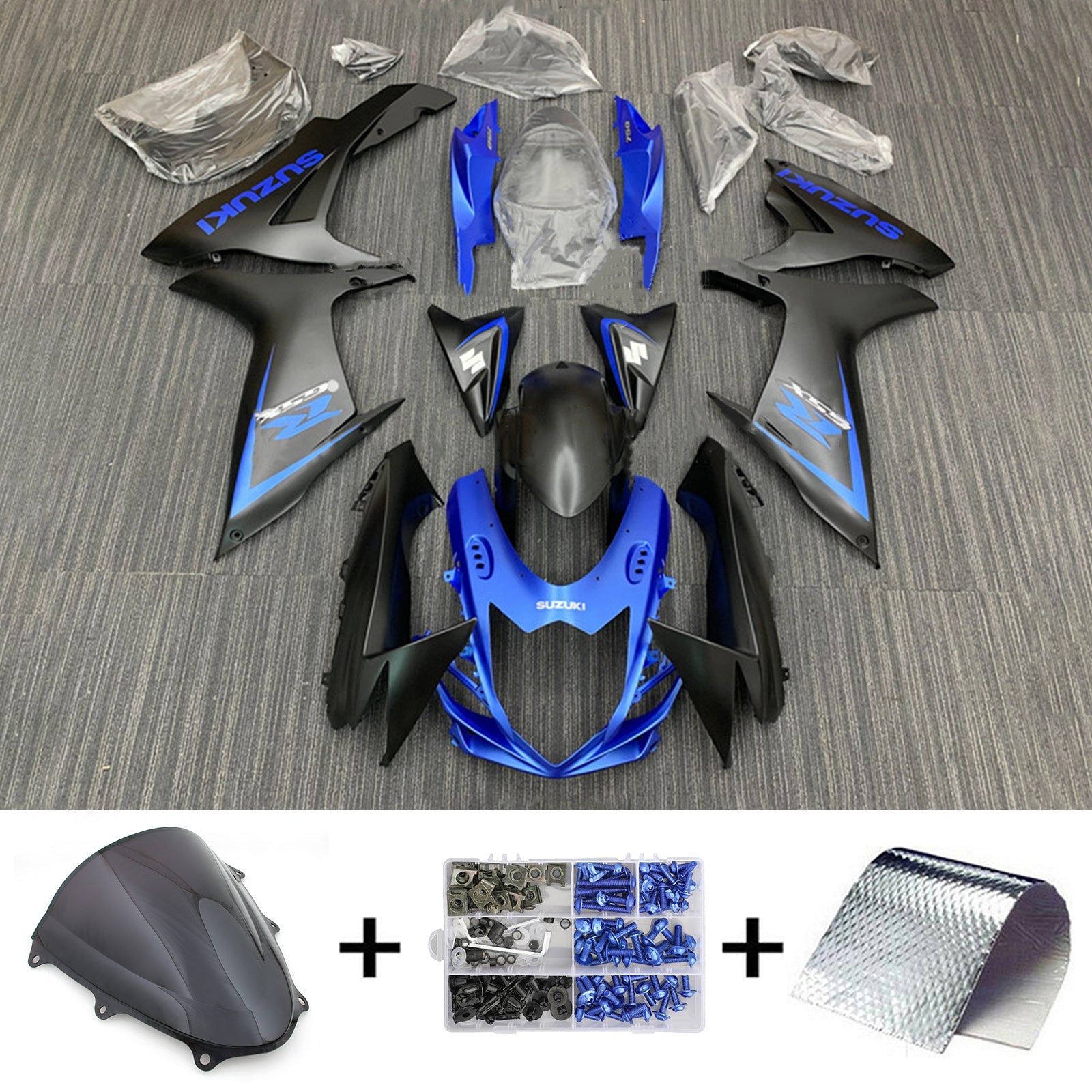 Amotopart Suzuki GSXR 600/750 2011-2023 K11 Kit Carénage Carrosserie Plastique ABS