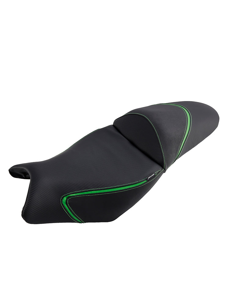 Selle pilote/passager complète coussinée verte pour Kawasaki Versys 650 2022-2024