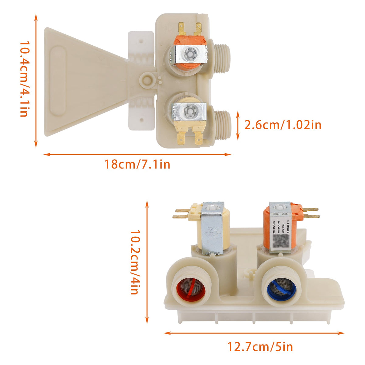 Válvula solenoide de entrada de agua WH13X26535 para lavadoras GE