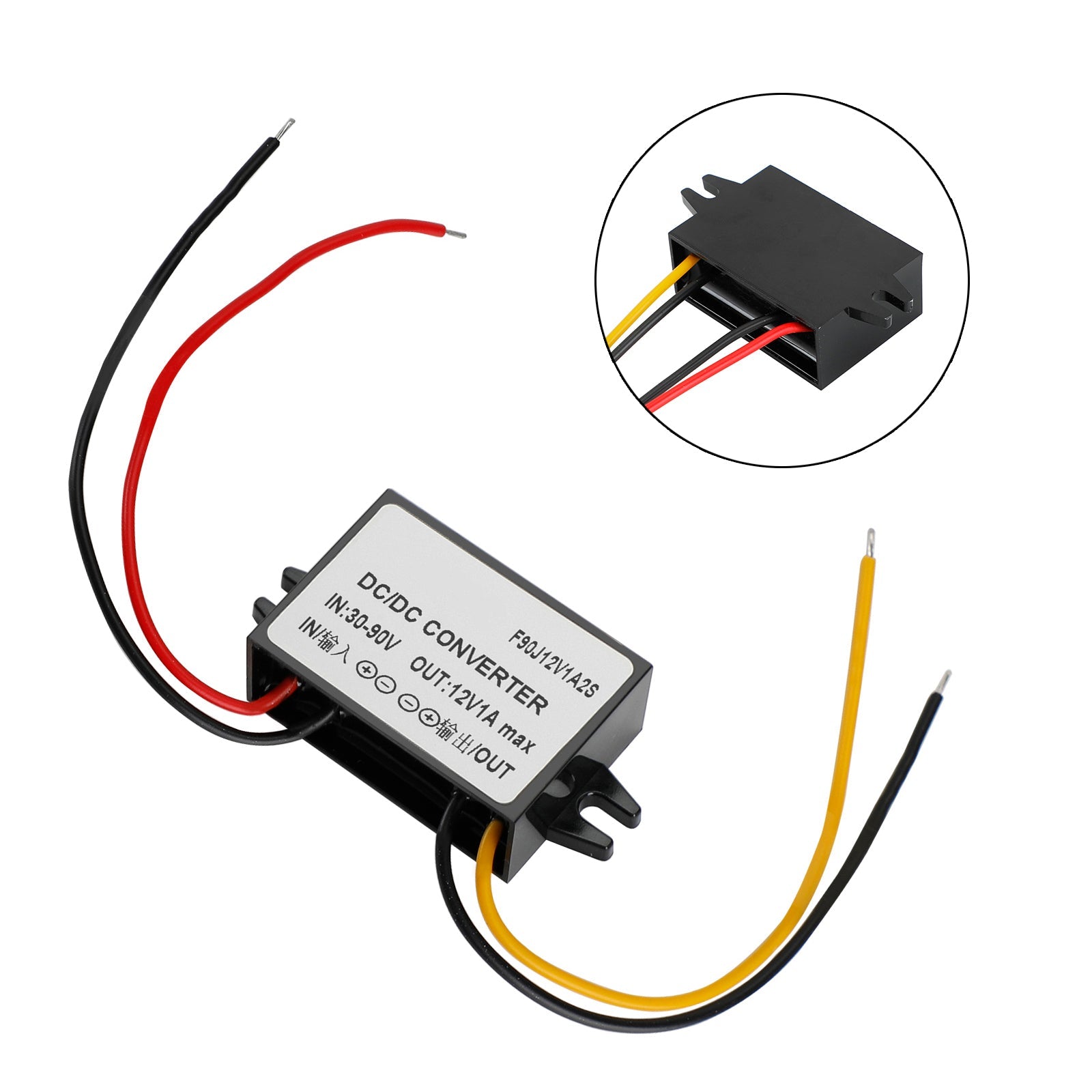 Convertisseur DC/DC étanche 1 A, régulateur d'alimentation 30-90 V, abaisseur à 12 V