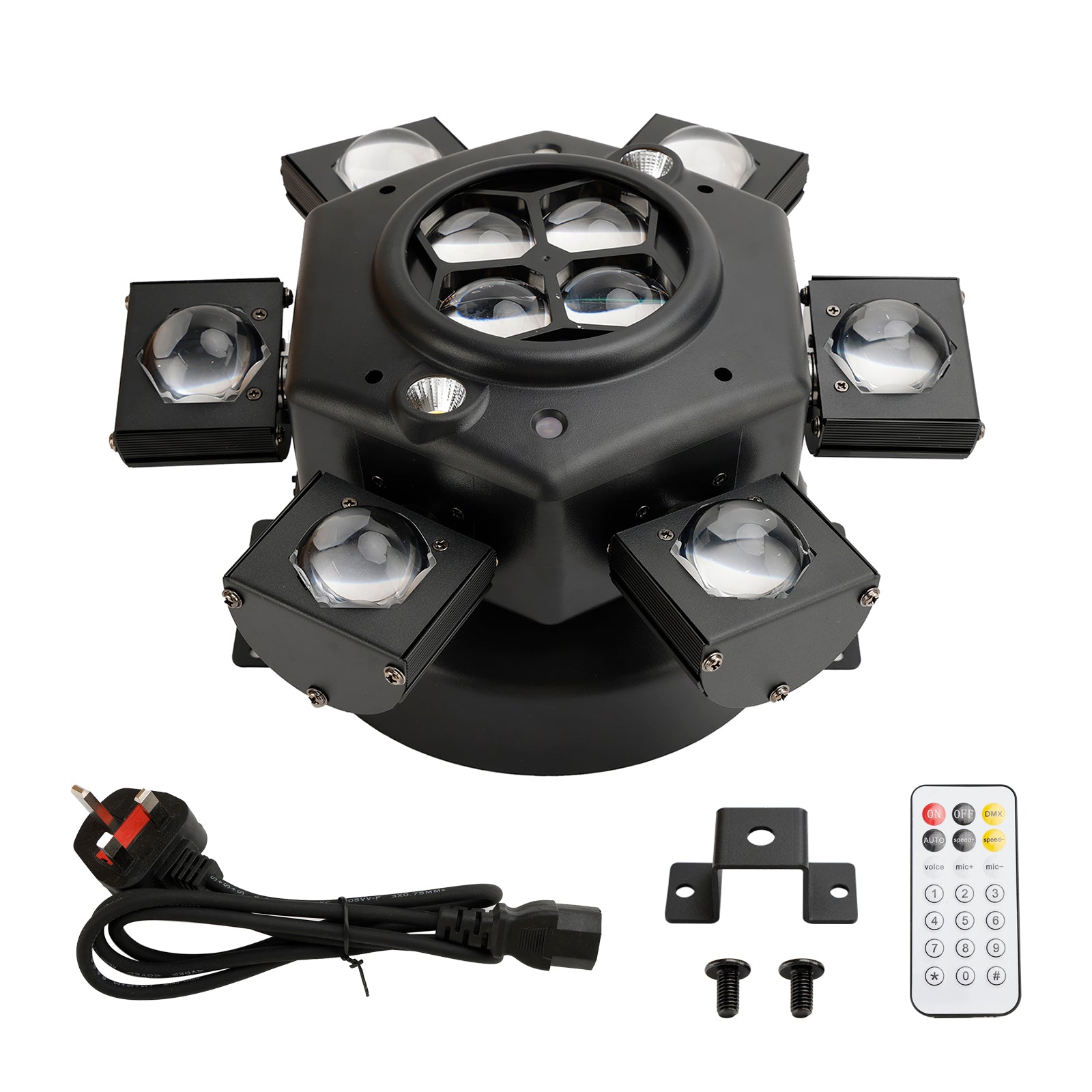 Lumière Stroboscopique À Tête Mobile 10 LED RGBW Éclairage Scène Laser DMX Disco