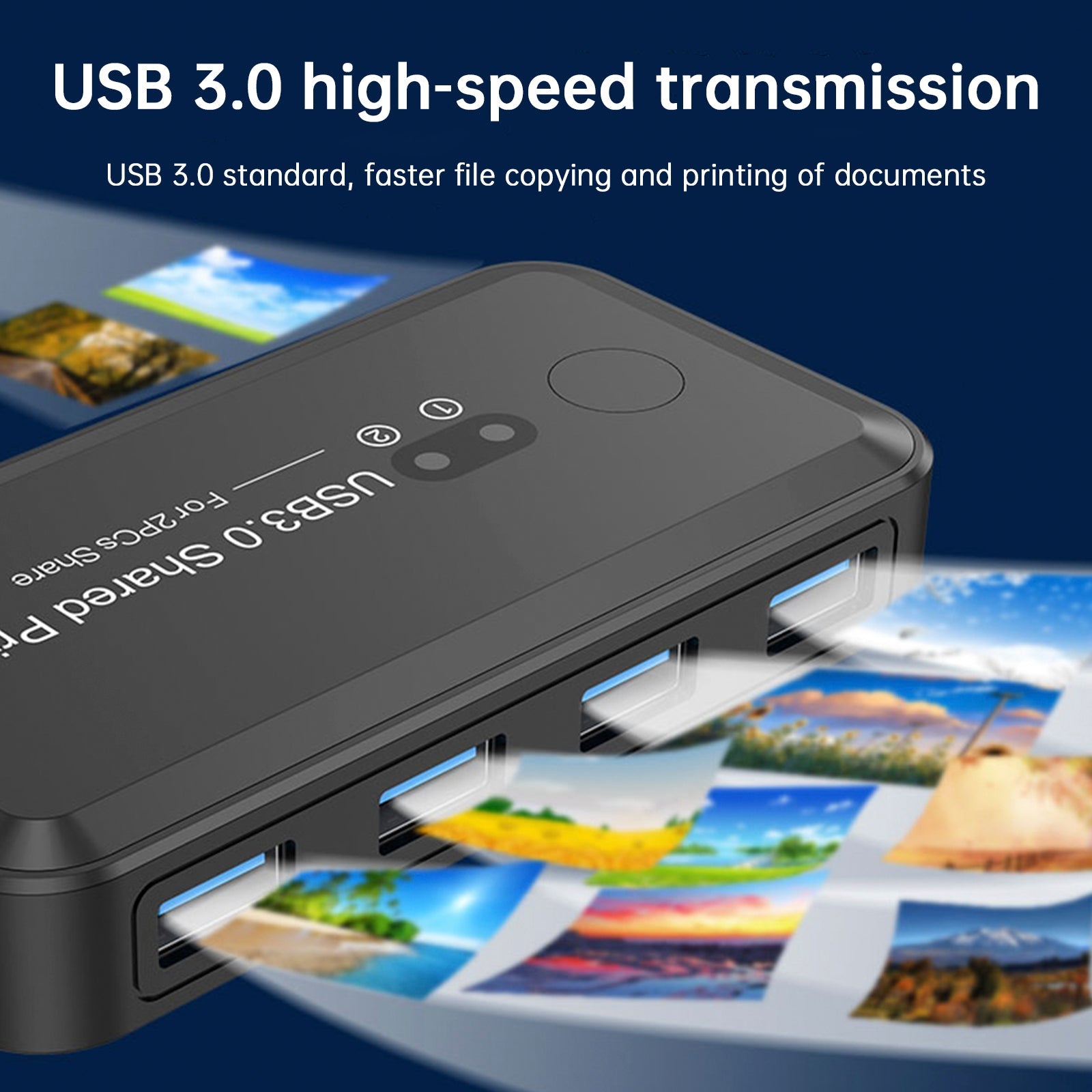 USB 3.0-switch 2 in 4 uit deelapparaat'printer Twee computers delen